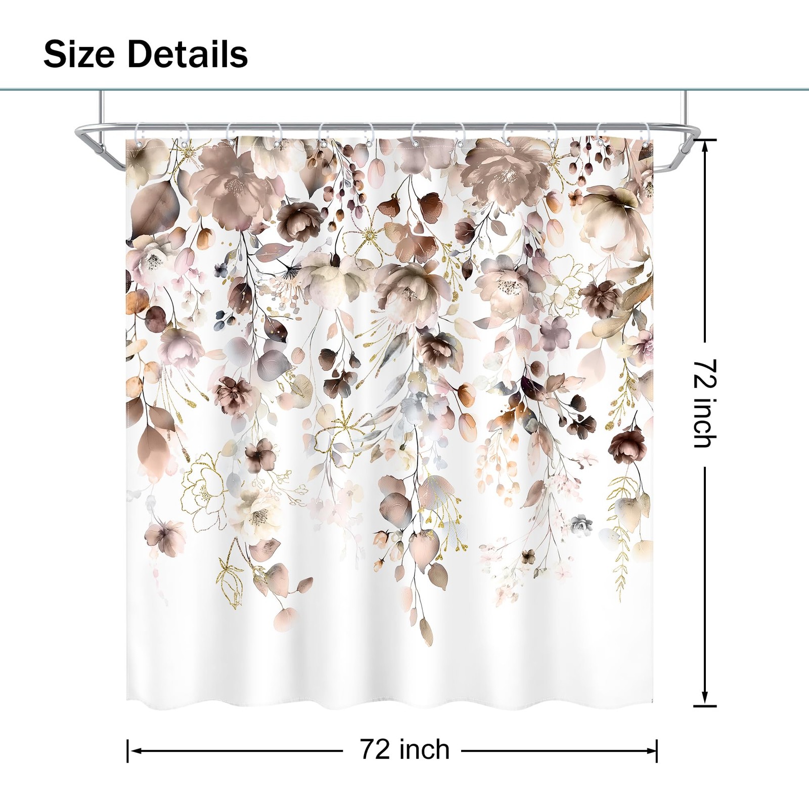 Custom Printed Bath Curtain — custom printed polyester bath curtain detail view