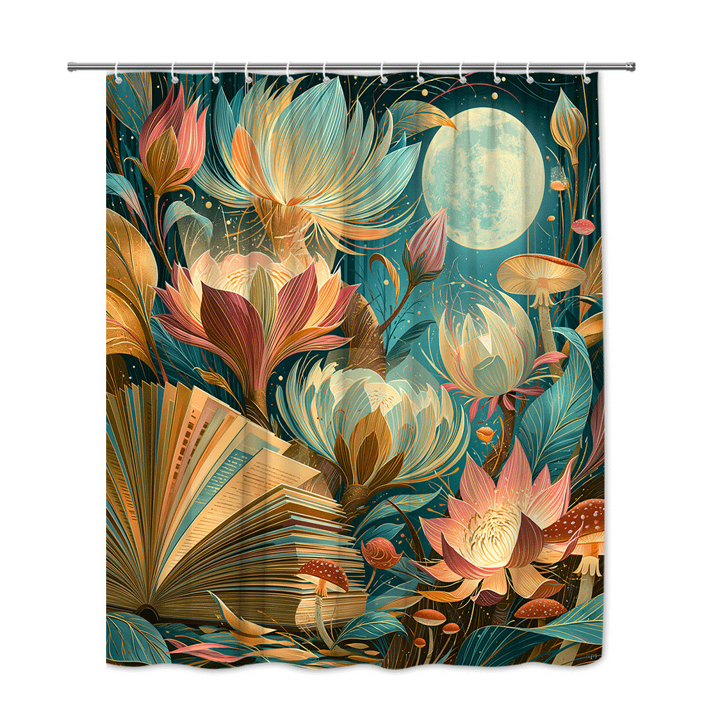 Custom Printed Bath Curtain — custom printed polyester bath curtain detail view