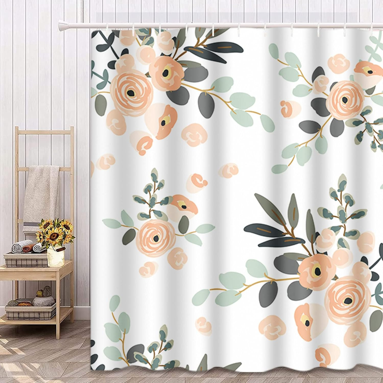 Custom Printed Bath Curtain — custom printed polyester bath curtain detail view