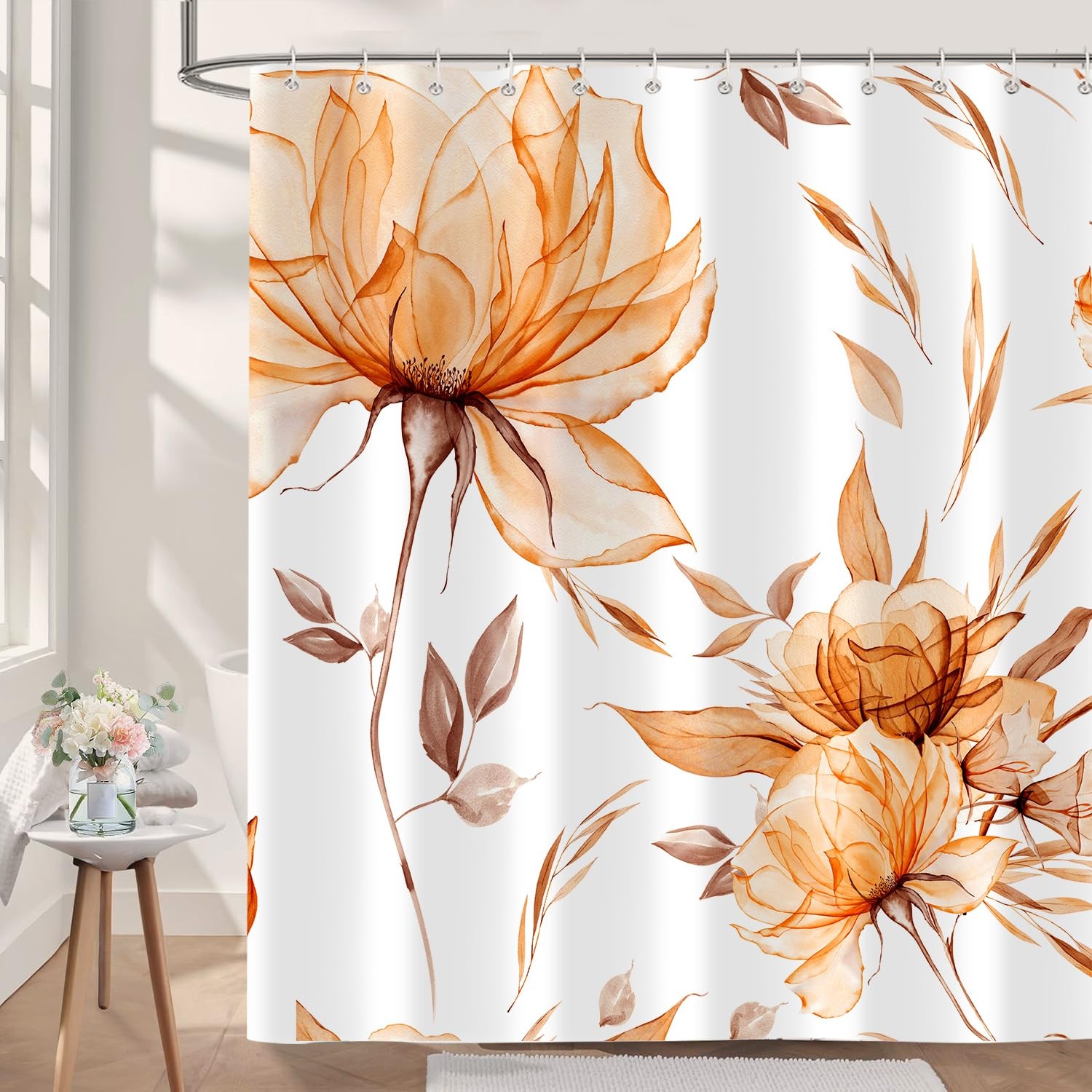 Custom Printed Bath Curtain — custom printed polyester bath curtain detail view