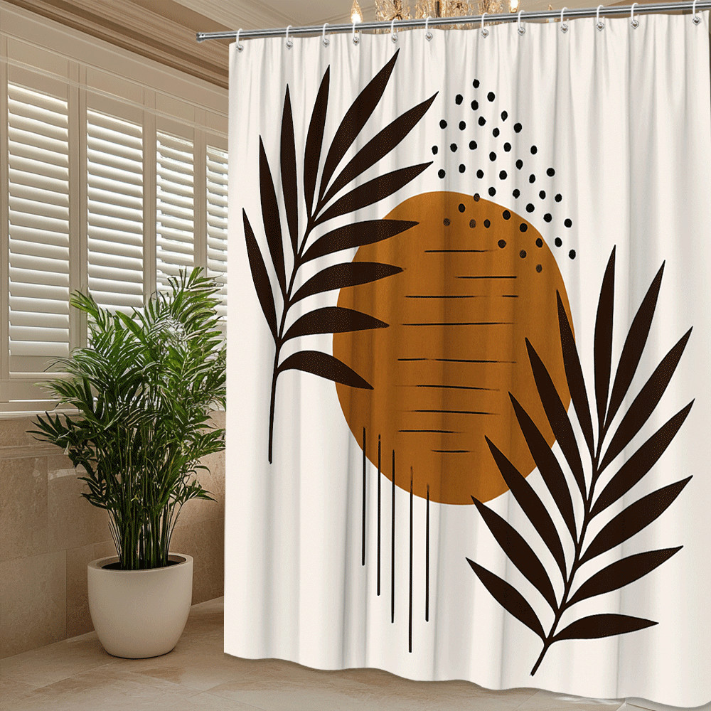 Custom Printed Bath Curtain — custom printed polyester bath curtain detail view