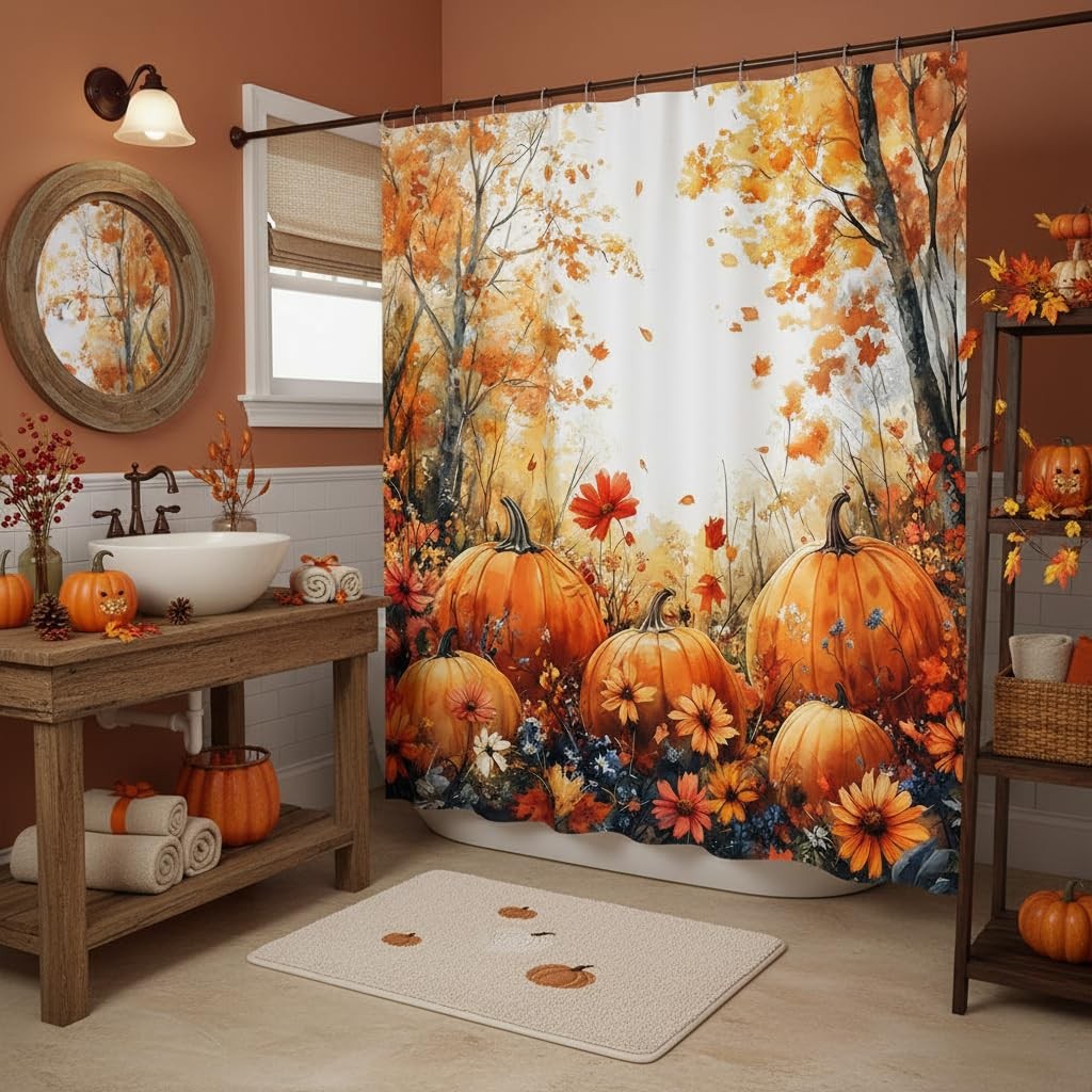 Custom Printed Bath Curtain — custom printed polyester bath curtain detail view