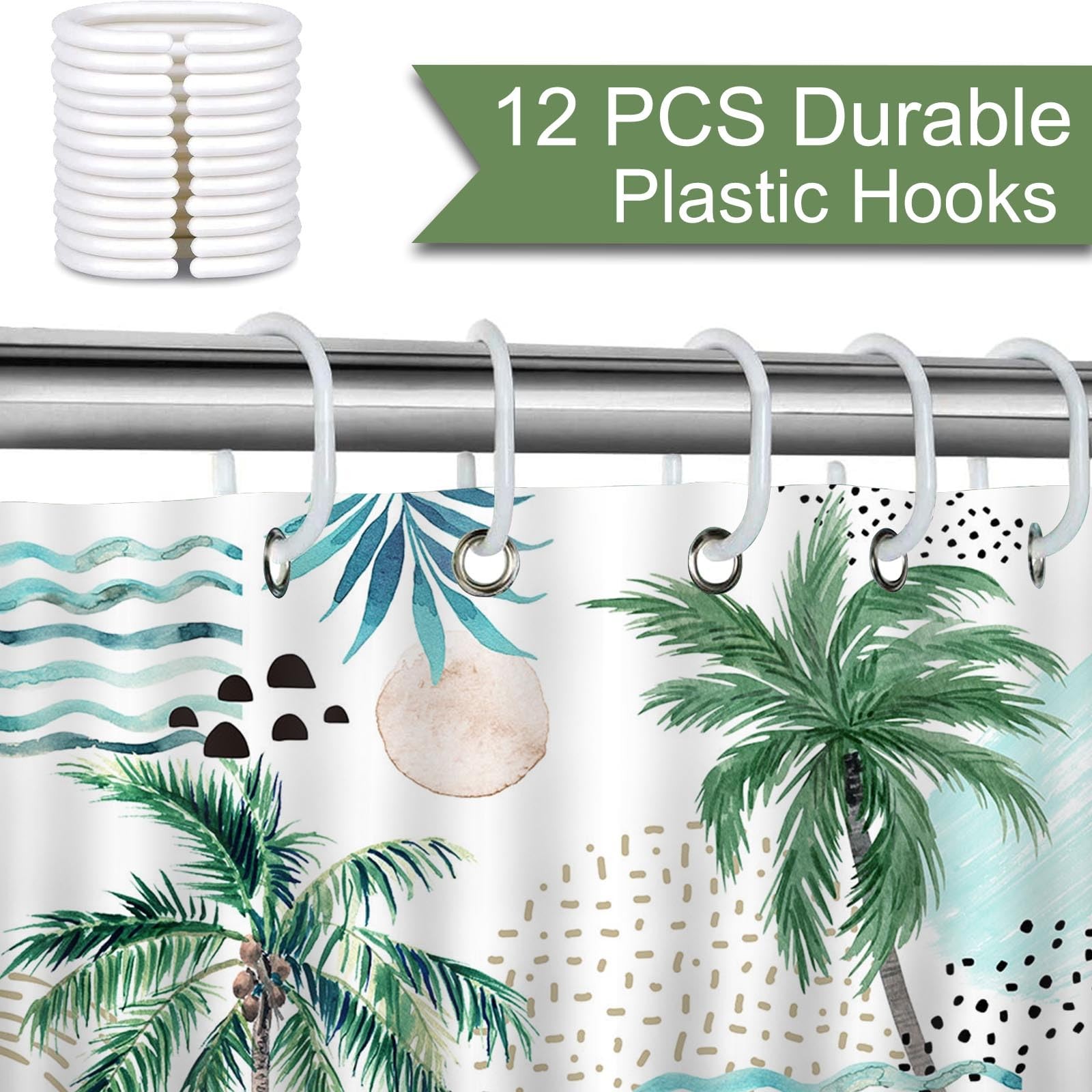 Custom Printed Bath Curtain — custom printed polyester bath curtain detail view