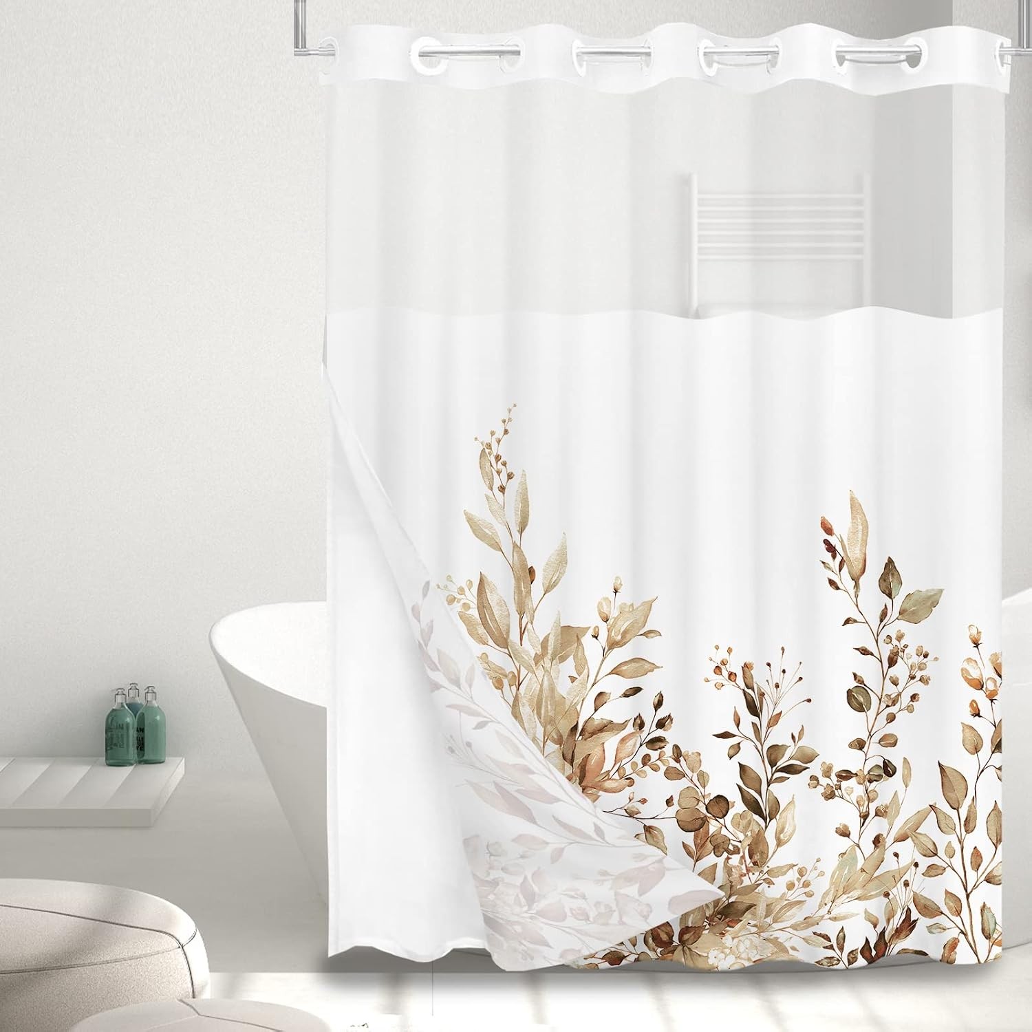 Custom Printed Bath Curtain — custom printed polyester bath curtain detail view