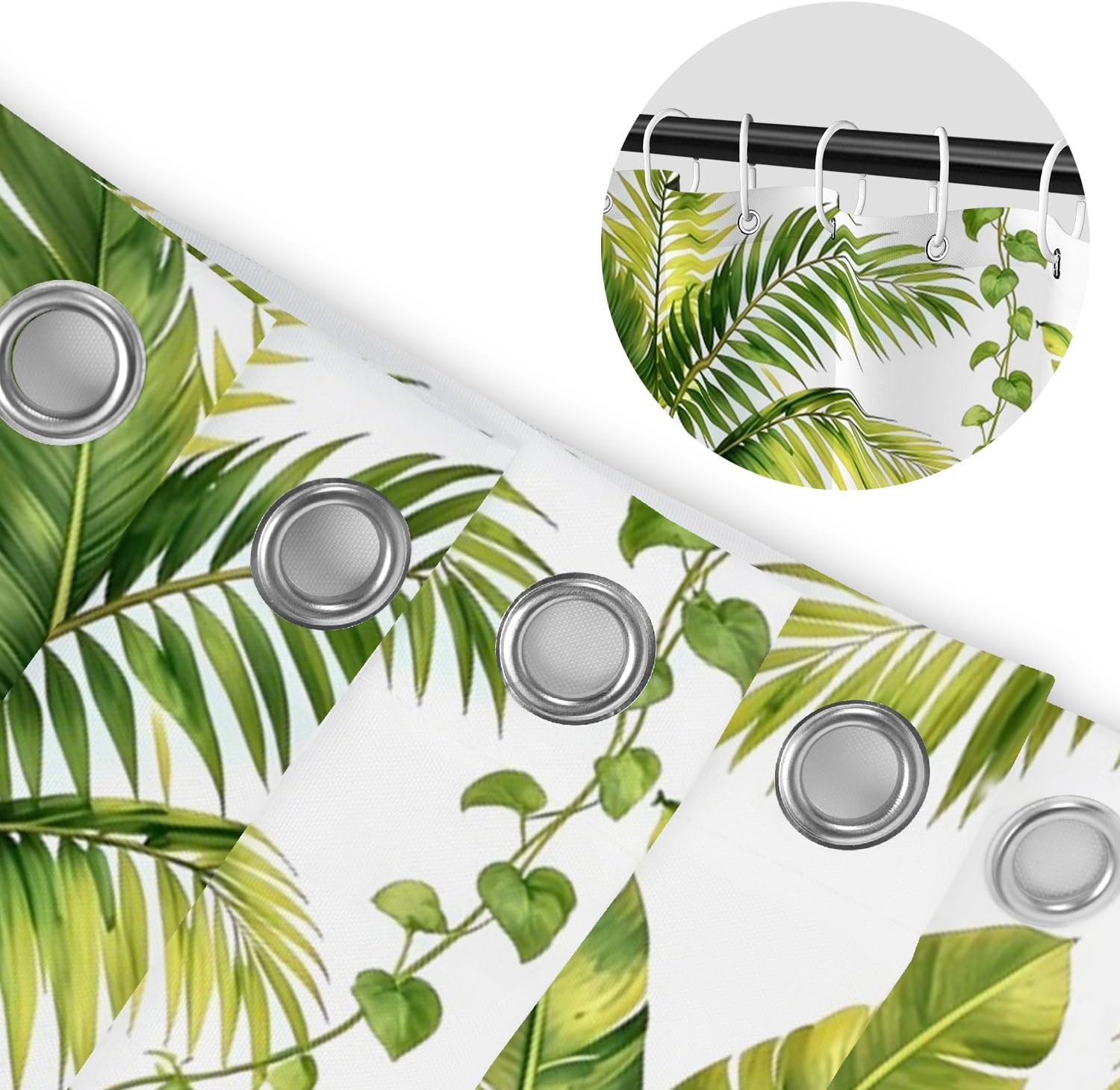 Custom Printed Bath Curtain — custom printed polyester bath curtain detail view