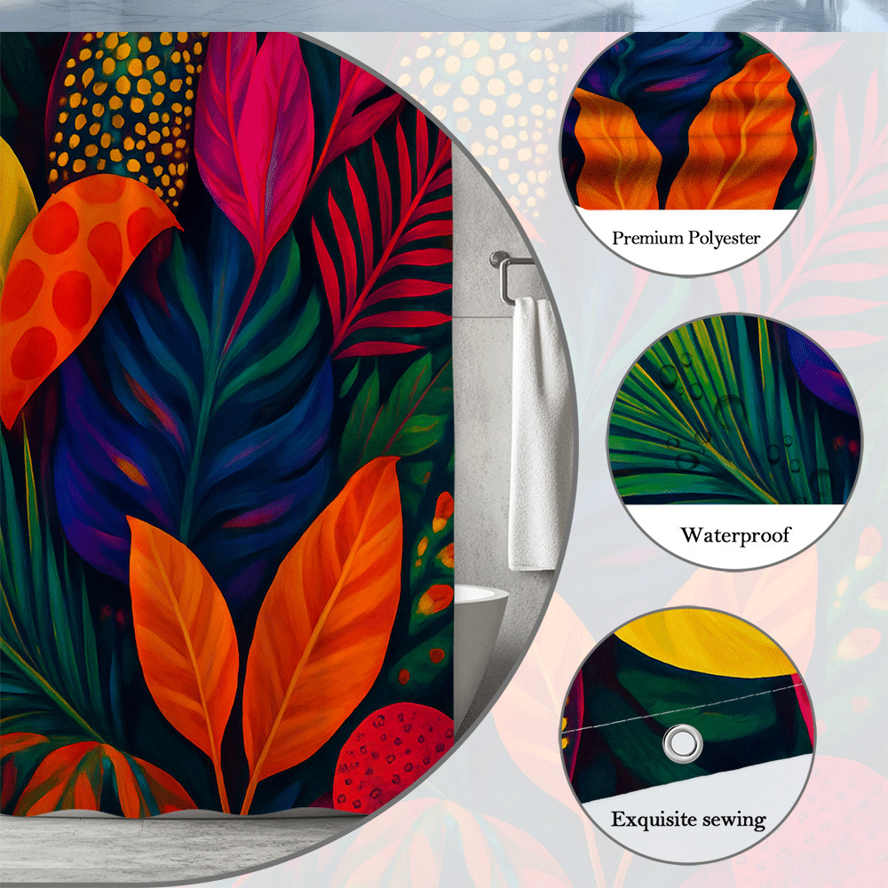 Custom Printed Bath Curtain — custom printed polyester bath curtain detail view
