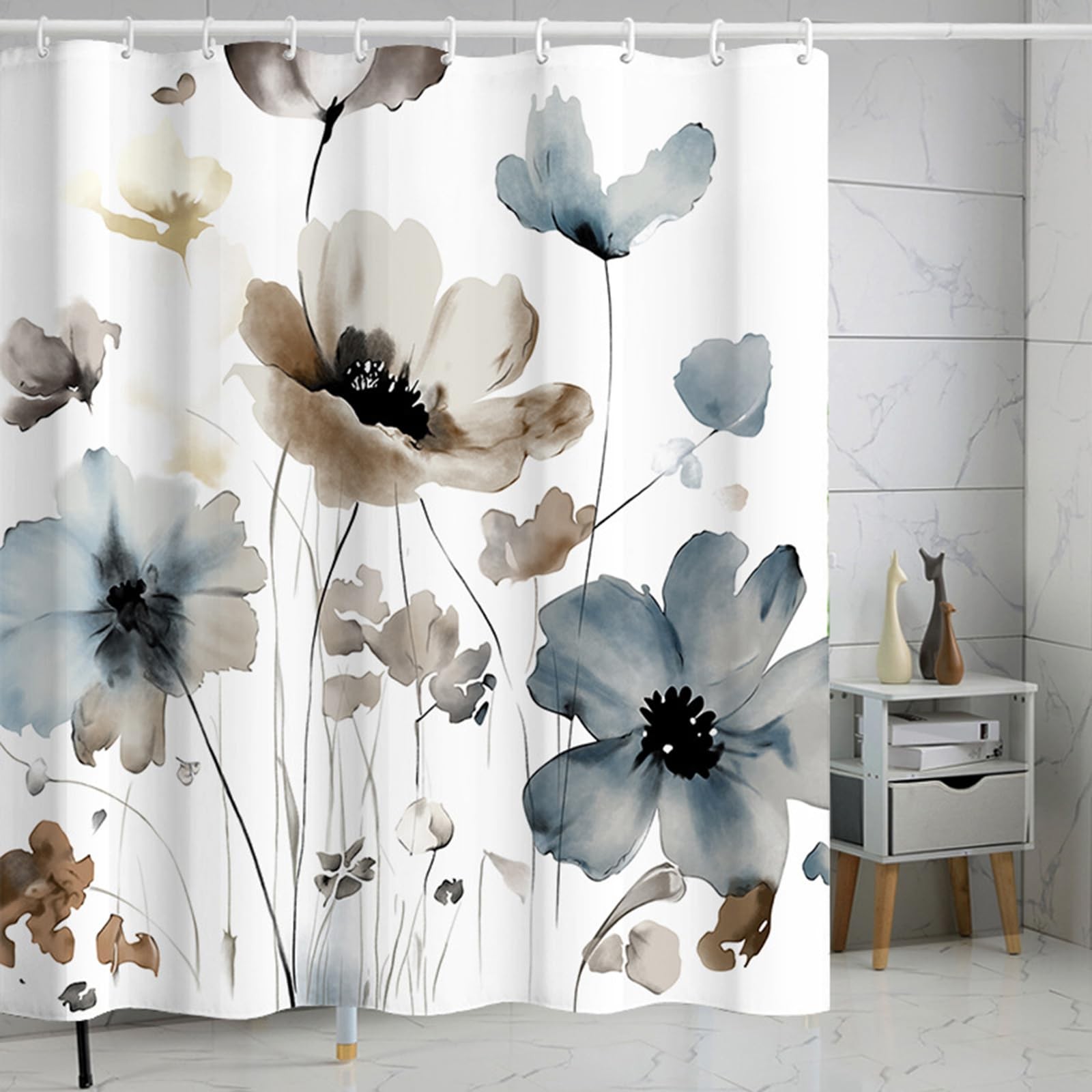Custom Printed Bath Curtain — custom printed polyester bath curtain