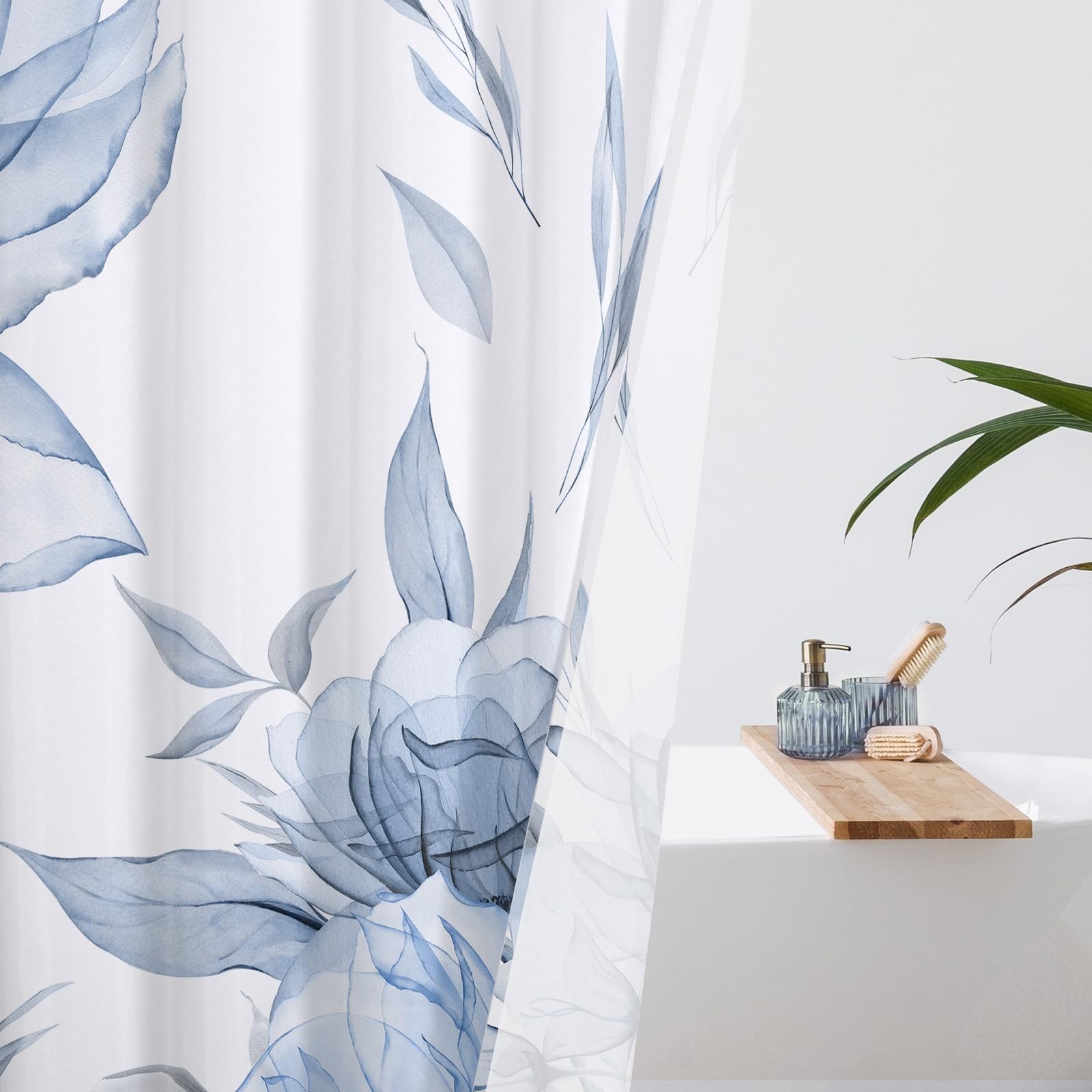 Custom Printed Bath Curtain — custom printed polyester bath curtain detail view