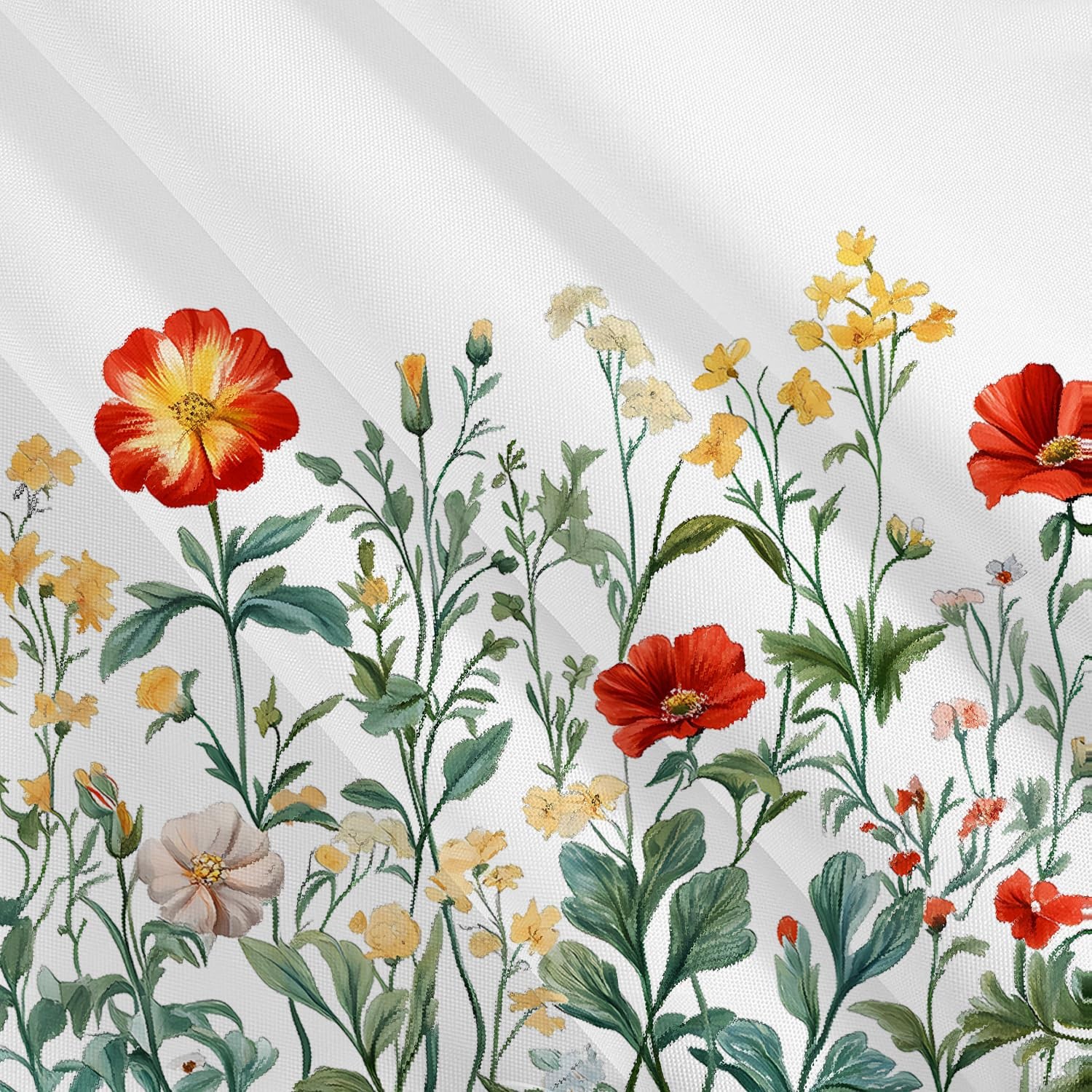 Custom Printed Bath Curtain — custom printed polyester bath curtain detail view