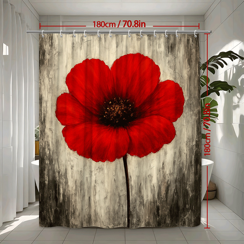 Custom Printed Bath Curtain — custom printed polyester bath curtain detail view