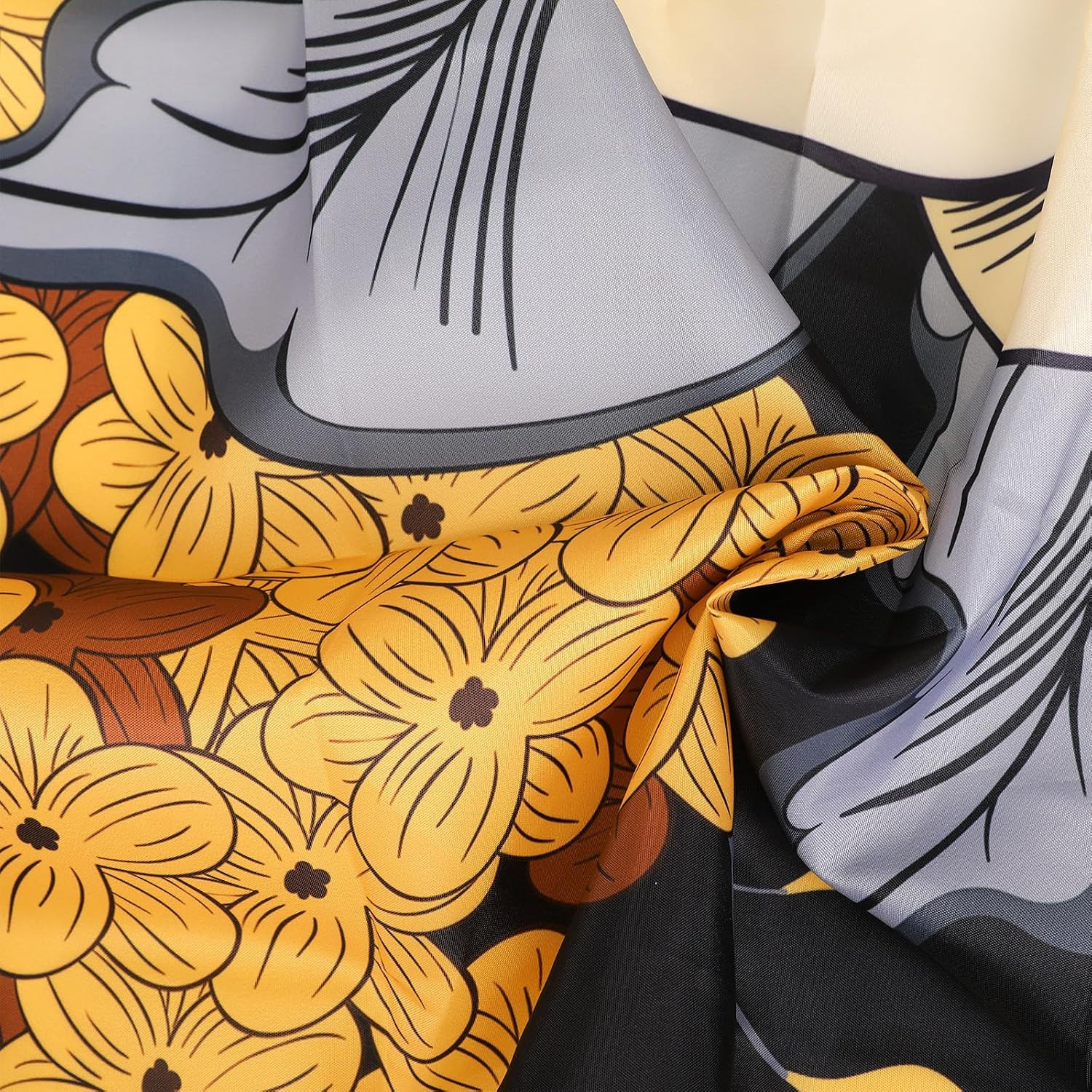 Custom Printed Bath Curtain — custom printed polyester bath curtain detail view