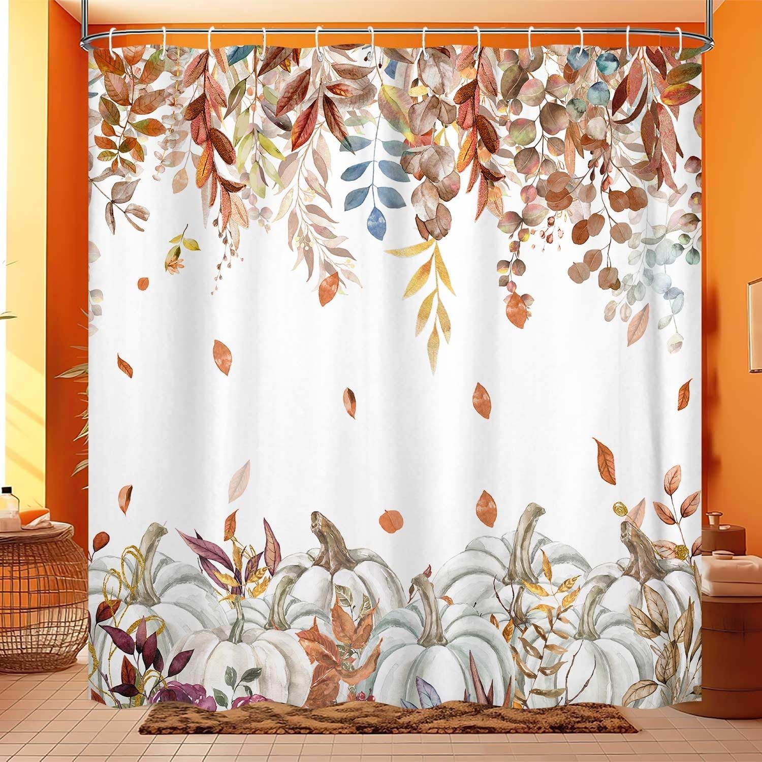 Custom Printed Bath Curtain — custom printed polyester bath curtain detail view