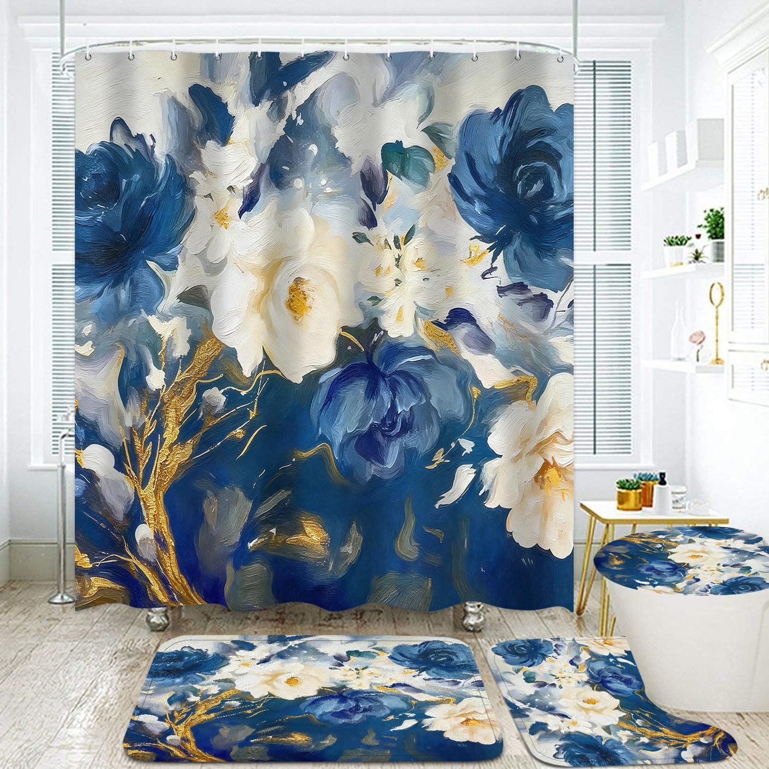 Custom Printed Bath Curtain — custom printed polyester bath curtain