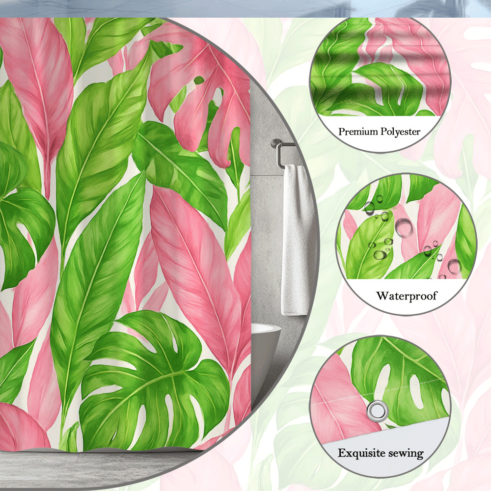 Custom Printed Bath Curtain — custom printed polyester bath curtain detail view