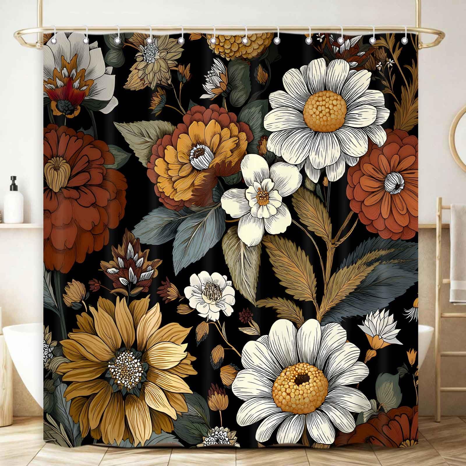 Custom Printed Bath Curtain — custom printed polyester bath curtain detail view