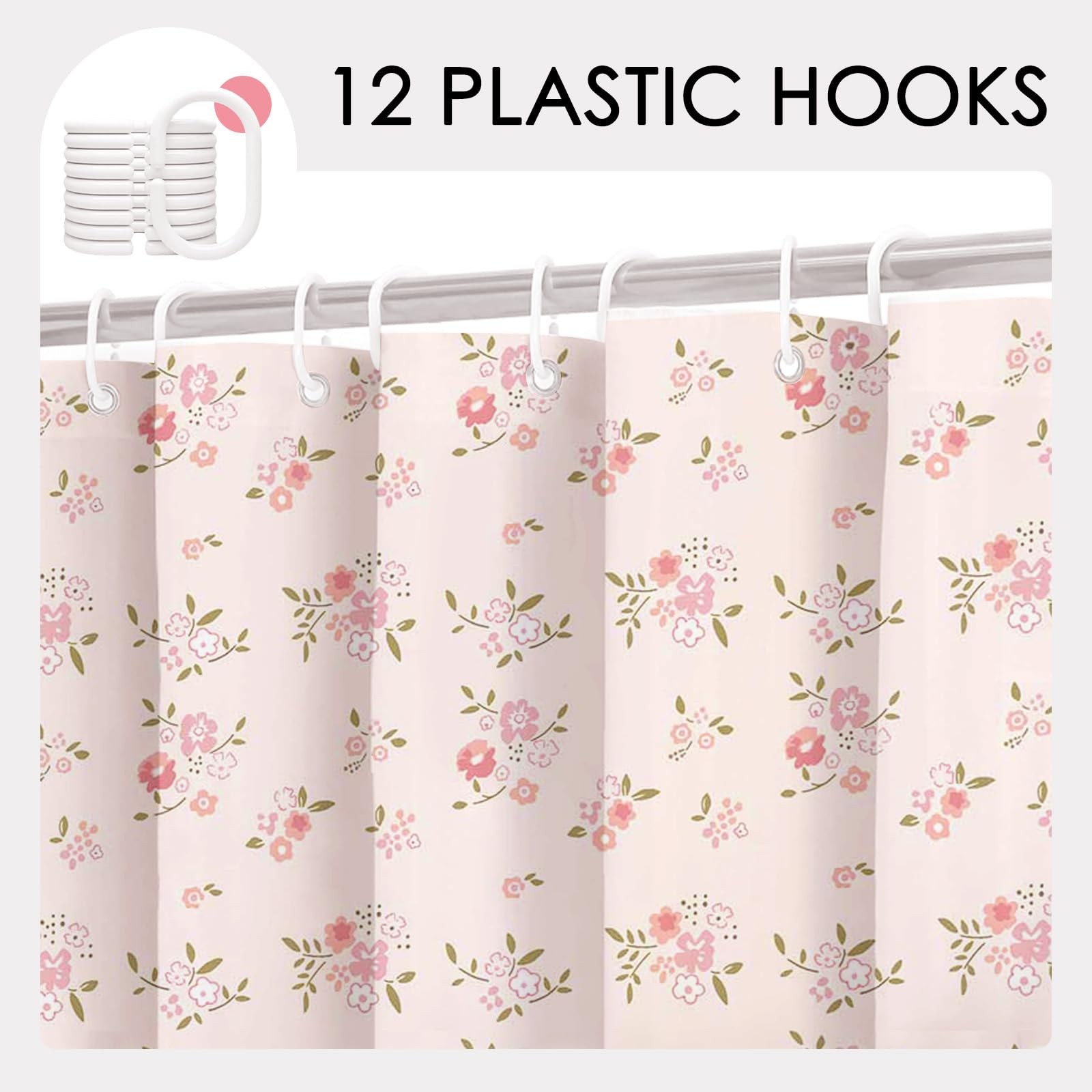 Custom Printed Bath Curtain — custom printed polyester bath curtain detail view