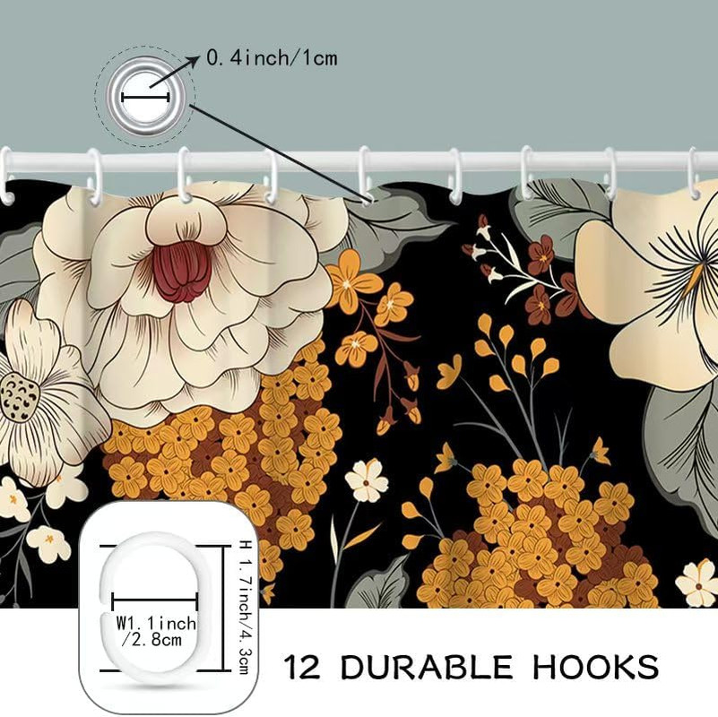 Custom Printed Bath Curtain — custom printed polyester bath curtain detail view