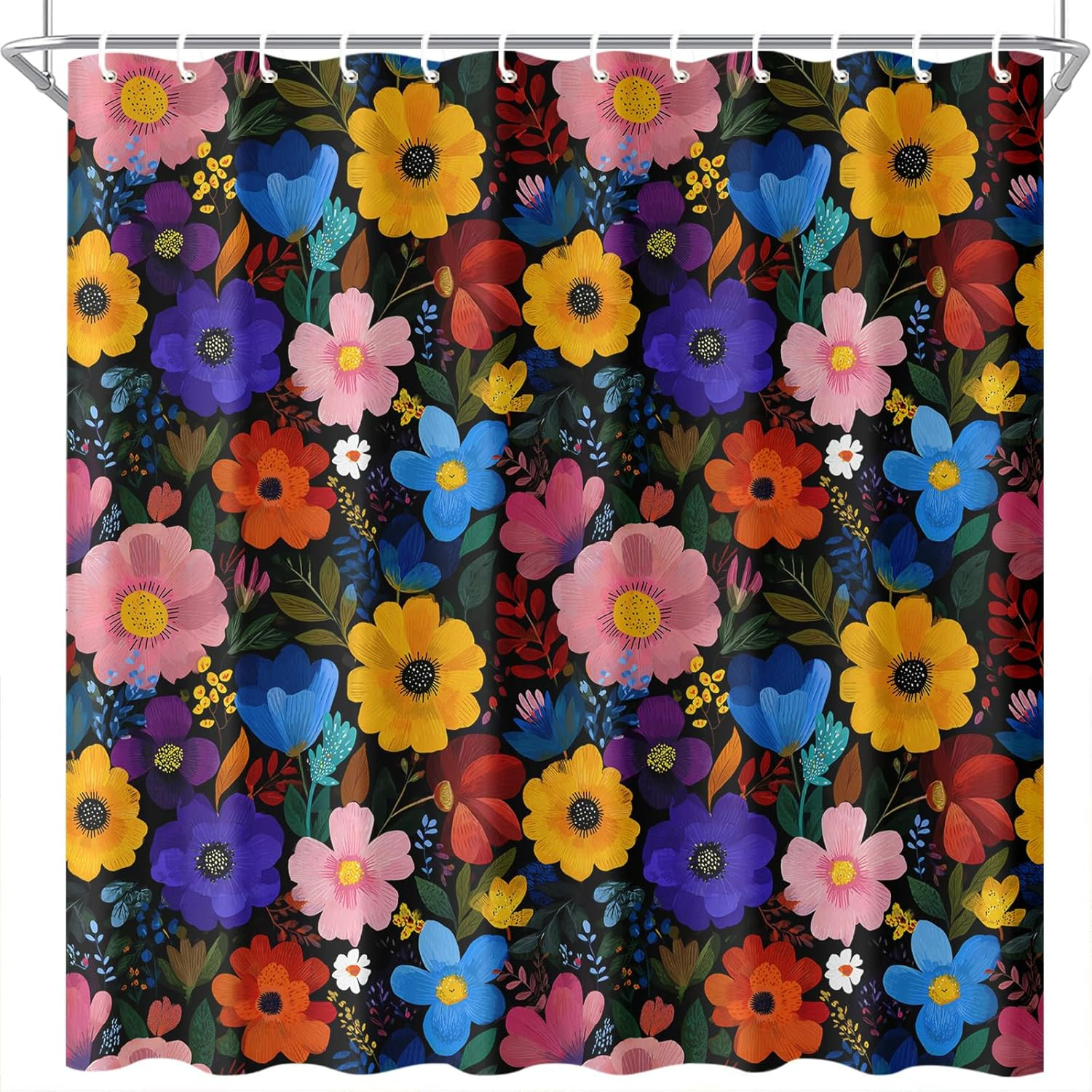 Custom Printed Bath Curtain — custom printed polyester bath curtain detail view