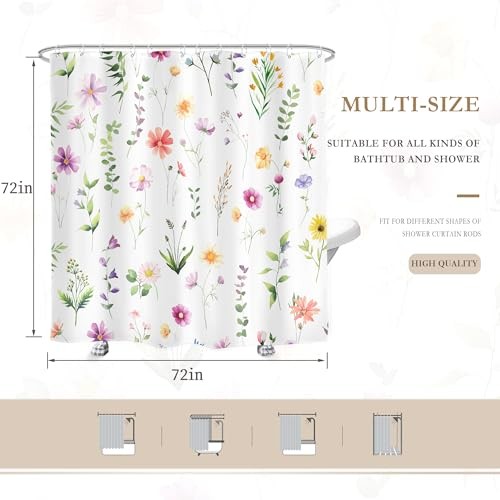 Custom Printed Bath Curtain — custom printed polyester bath curtain detail view