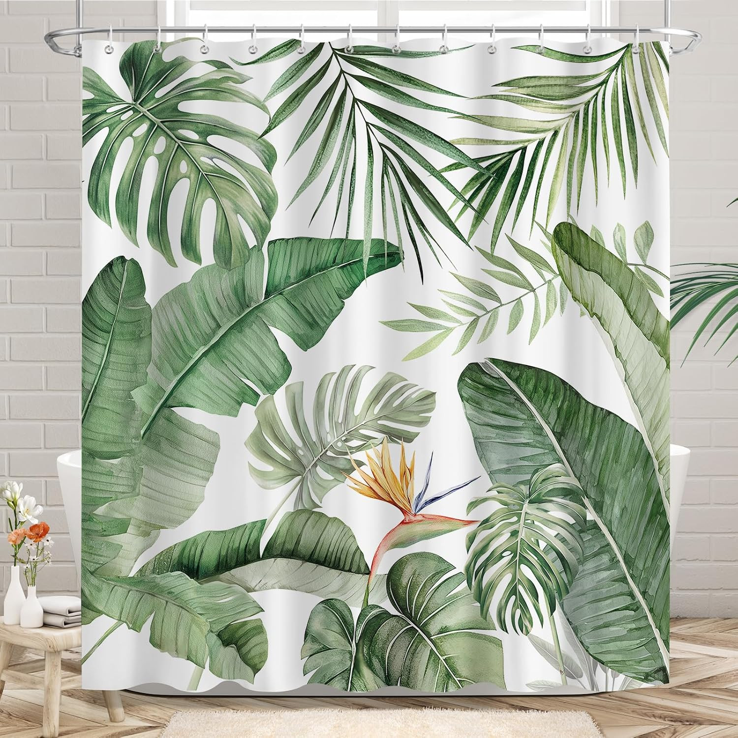 Custom Printed Bath Curtain — custom printed polyester bath curtain detail view