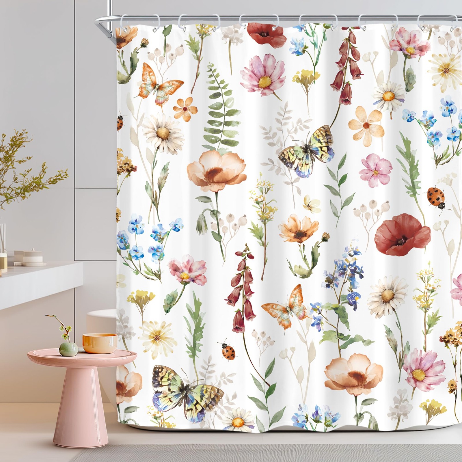 Custom Printed Bath Curtain — custom printed polyester bath curtain