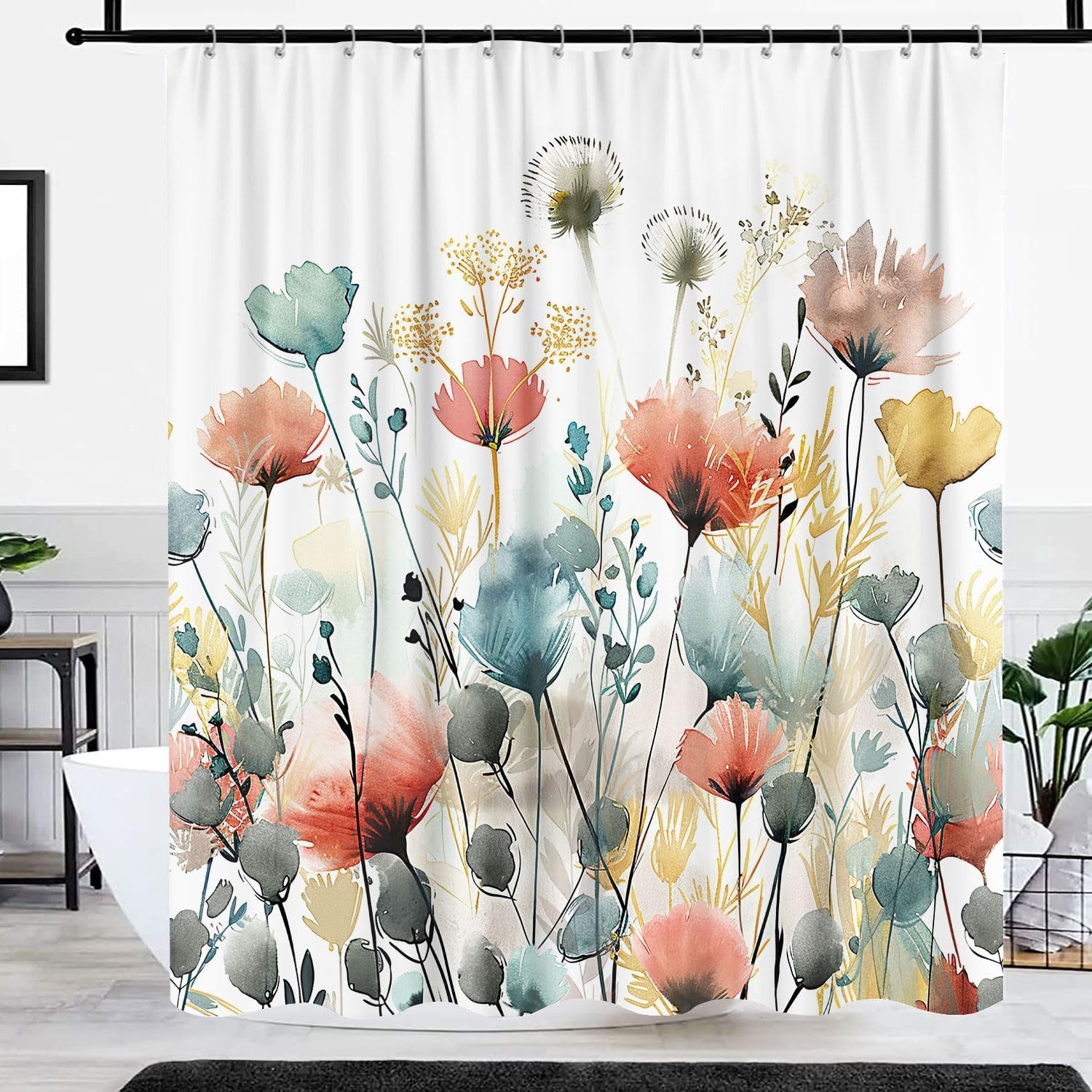 Custom Printed Bath Curtain — custom printed polyester bath curtain detail view