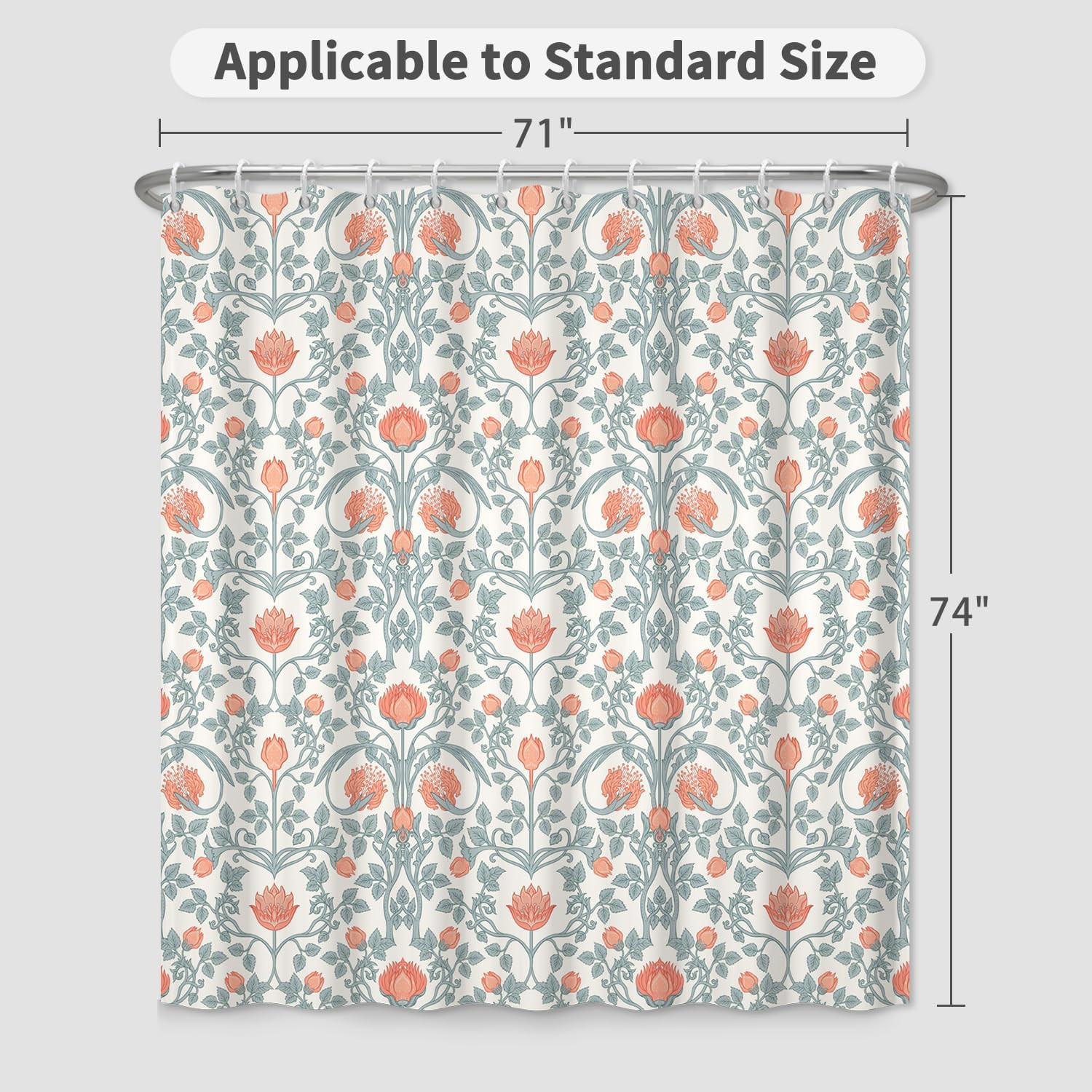 Custom Printed Bath Curtain — custom printed polyester bath curtain detail view