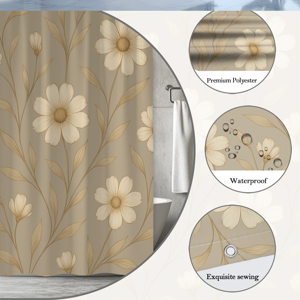 Custom Printed Bath Curtain — custom printed polyester bath curtain detail view