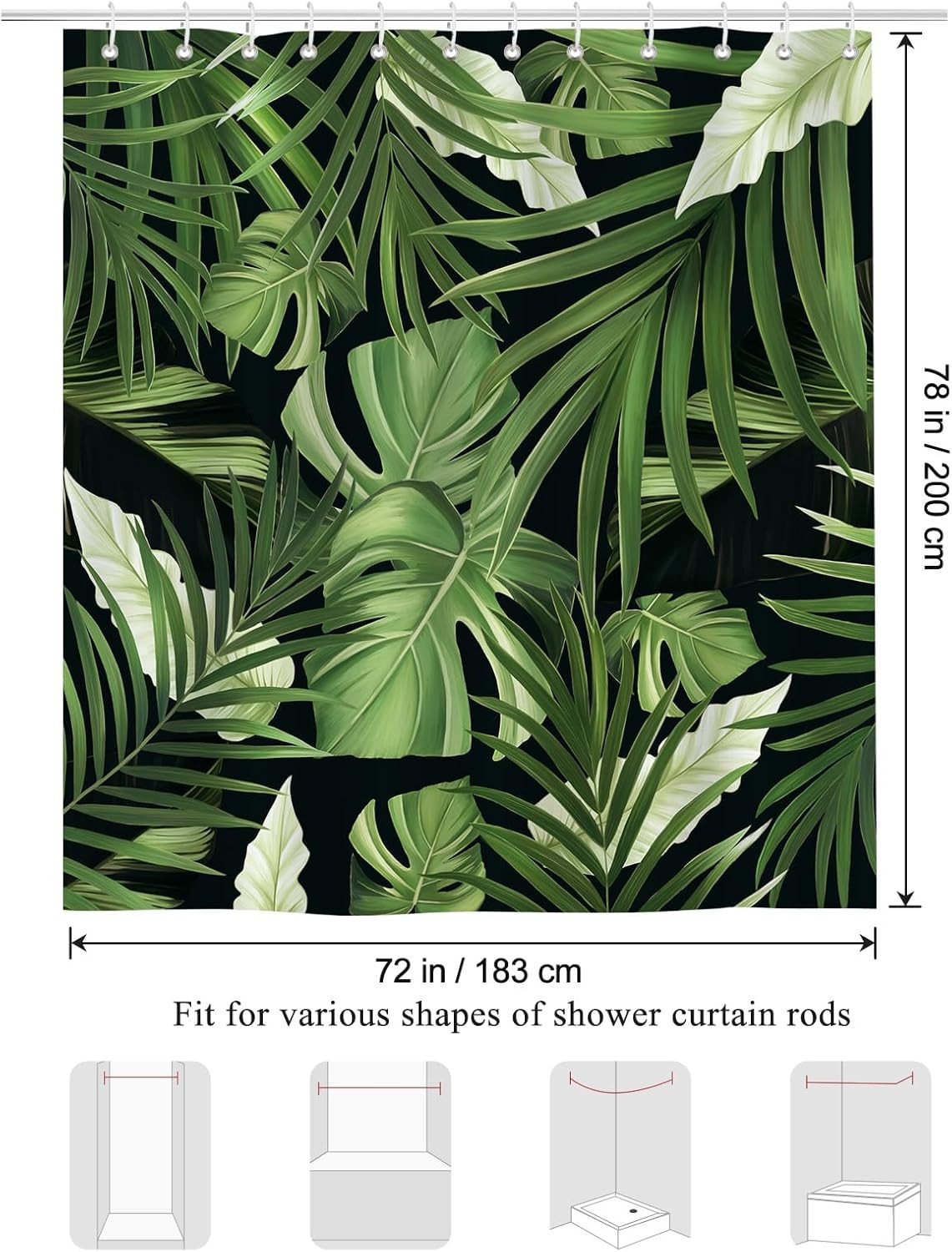 Custom Printed Bath Curtain — custom printed polyester bath curtain detail view