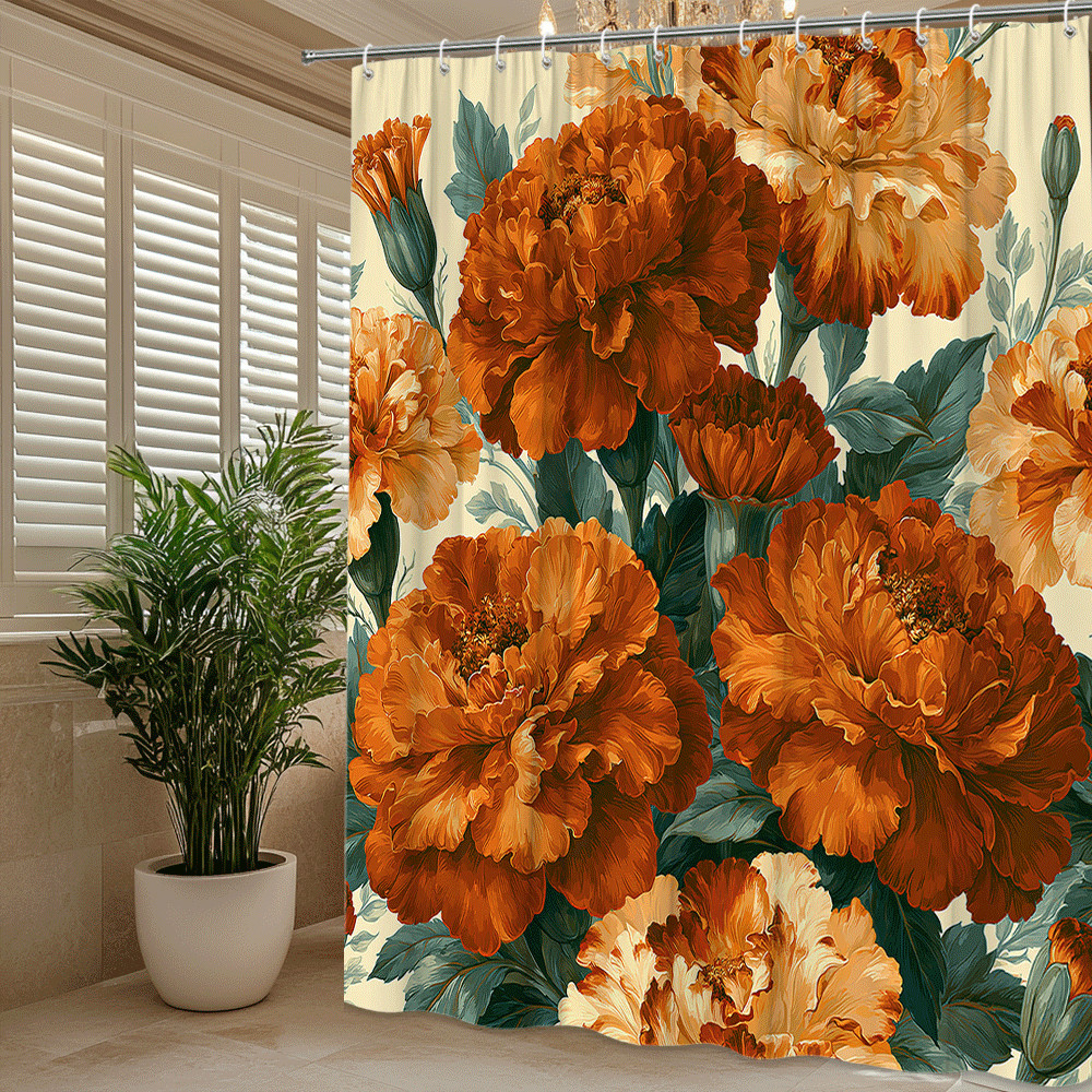 Custom Printed Bath Curtain — custom printed polyester bath curtain detail view