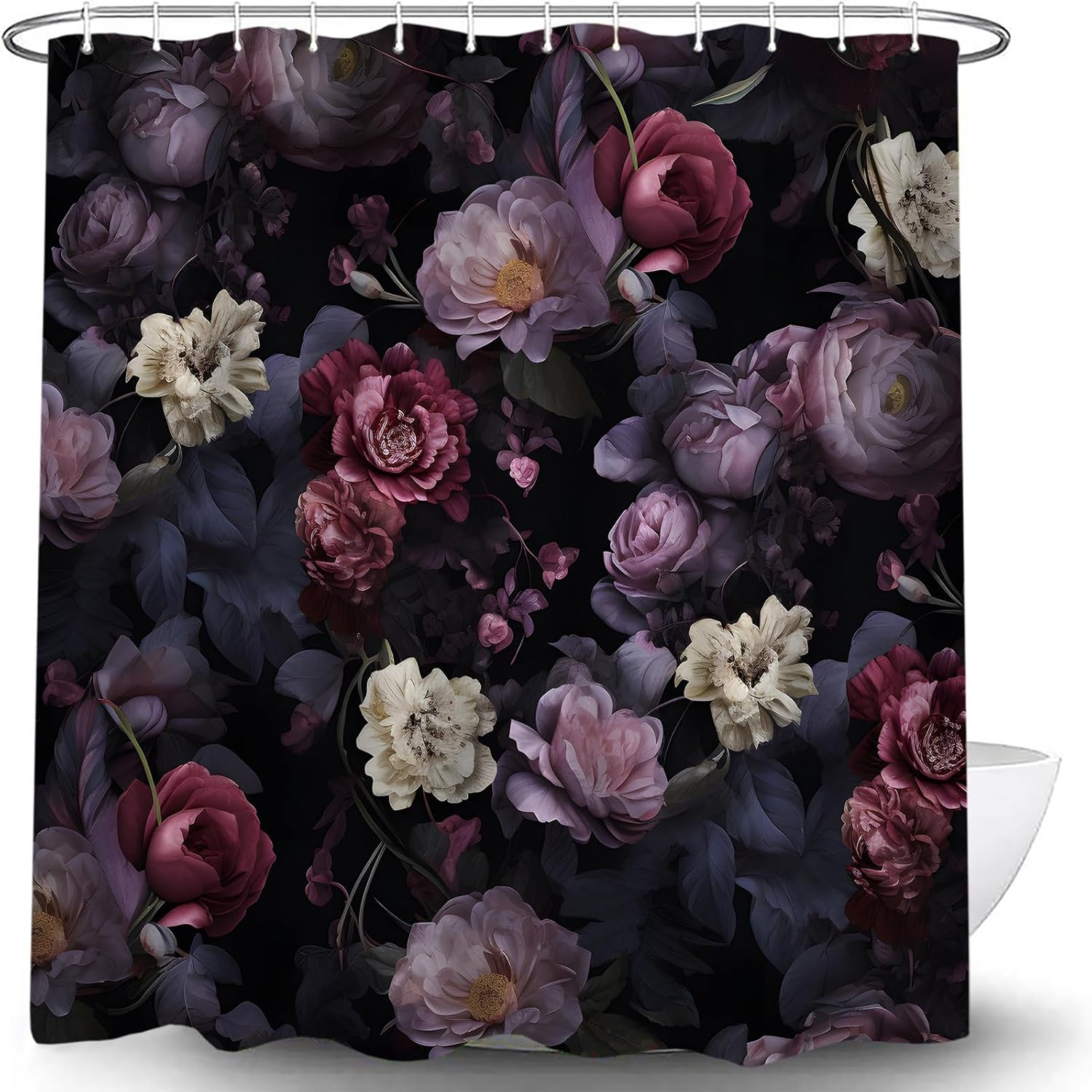 Custom Printed Bath Curtain — custom printed polyester bath curtain detail view