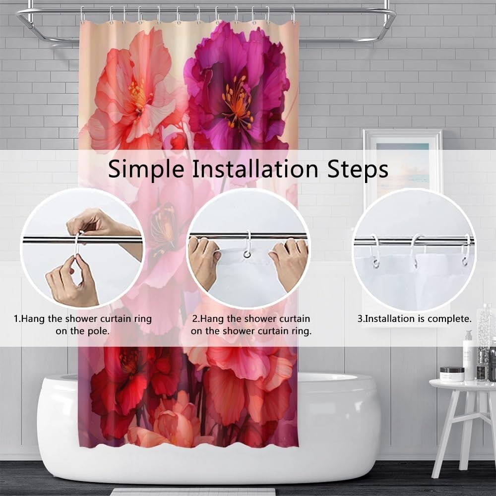Custom Printed Bath Curtain — custom printed polyester bath curtain detail view