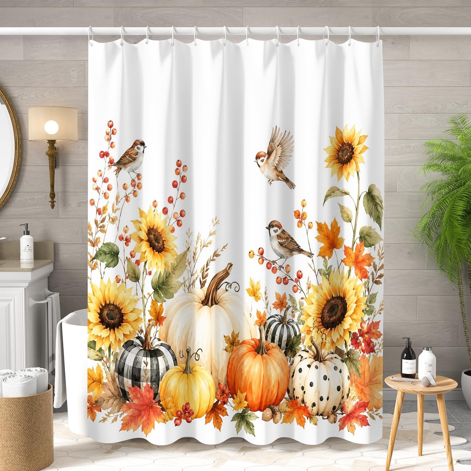 Custom Printed Bath Curtain — custom printed polyester bath curtain detail view