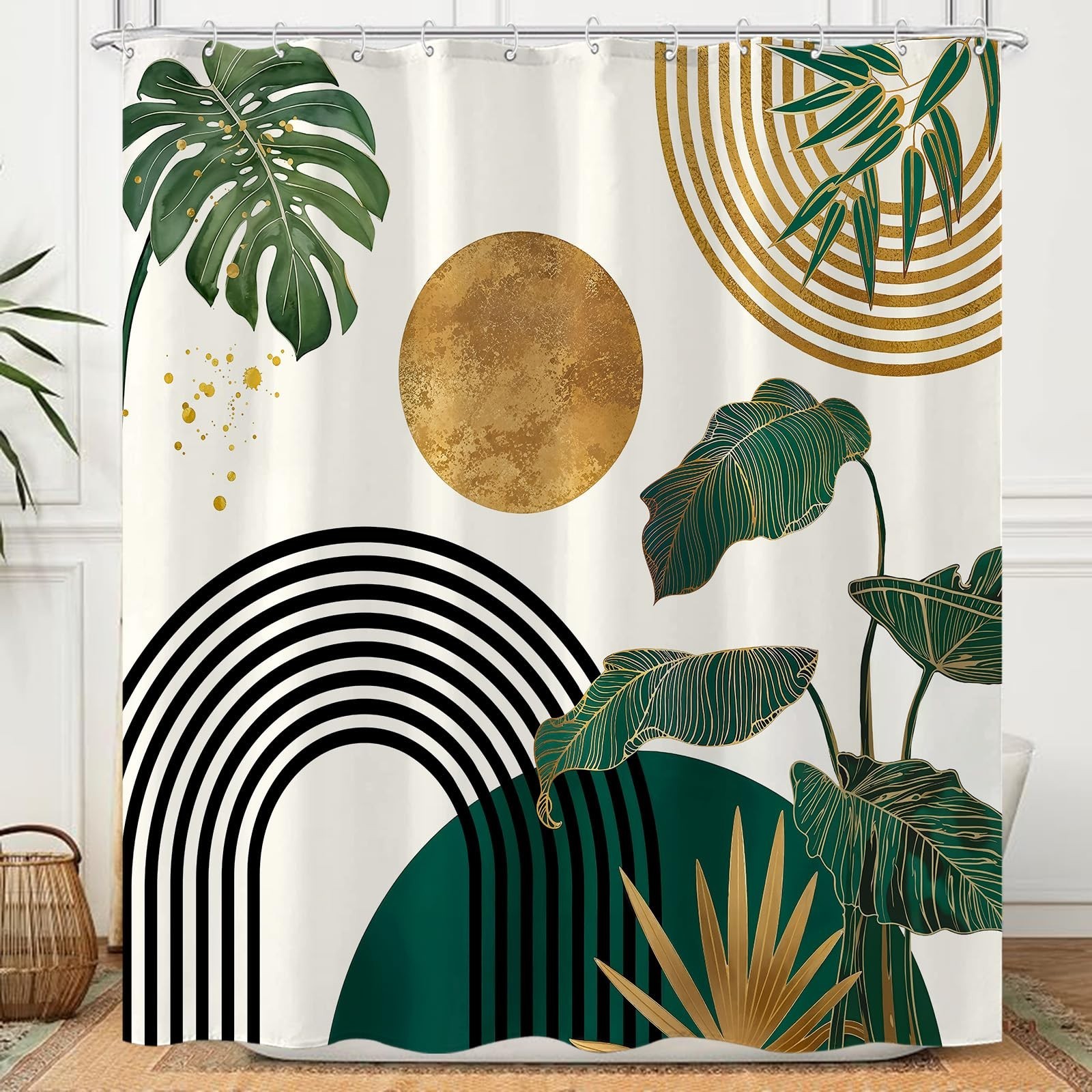 Custom Printed Bath Curtain — custom printed polyester bath curtain detail view