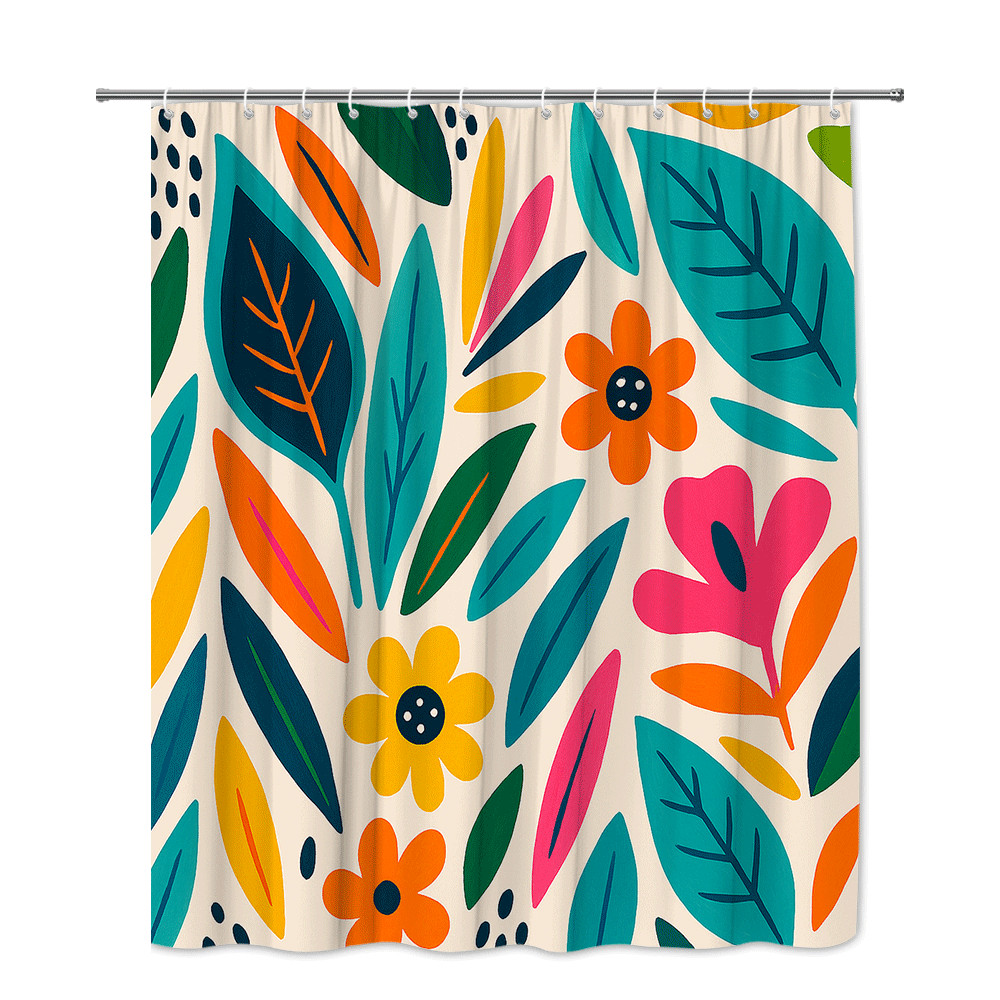 Custom Printed Bath Curtain — custom printed polyester bath curtain detail view