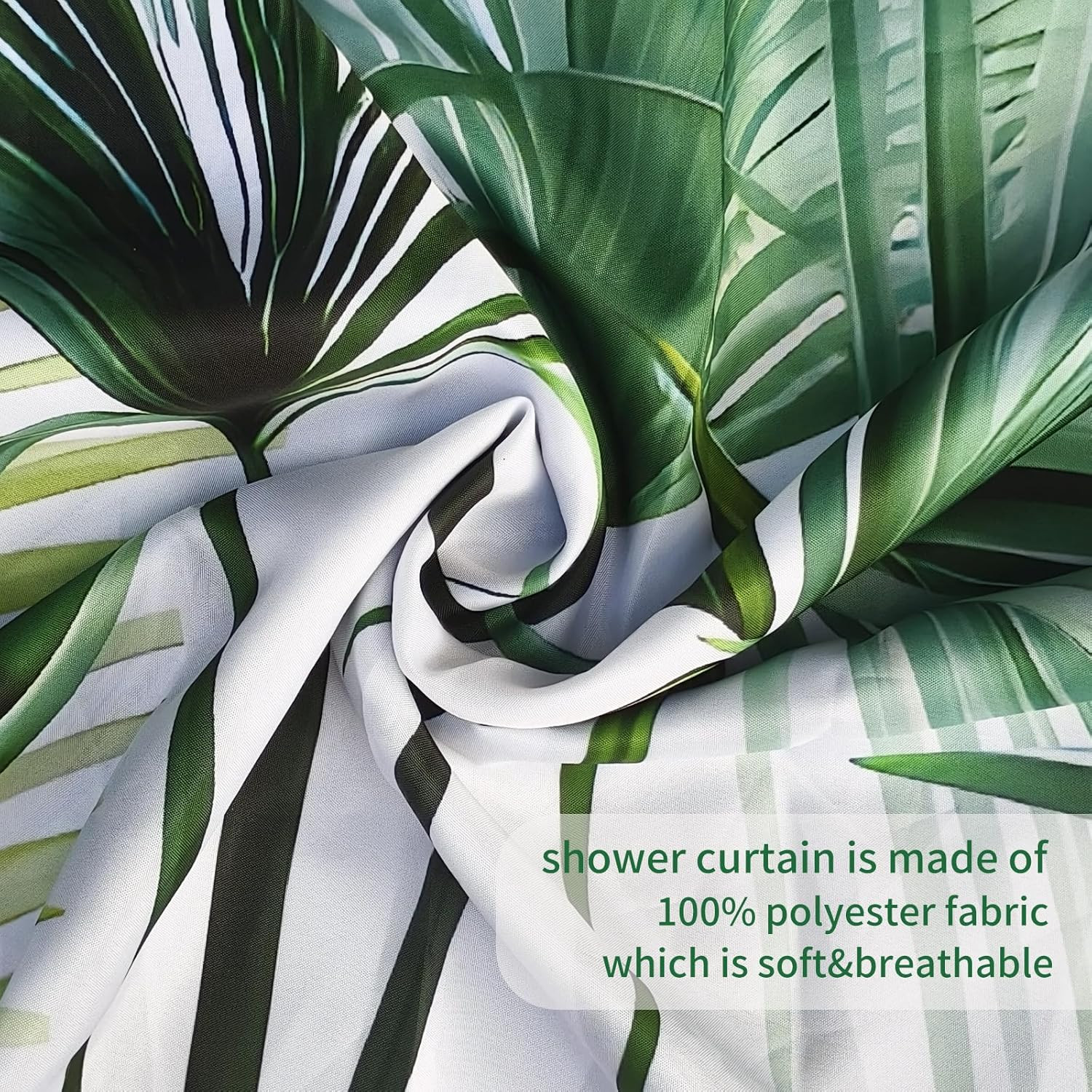 Custom Printed Bath Curtain — custom printed polyester bath curtain detail view