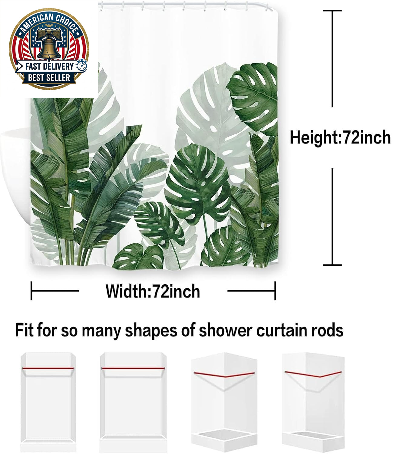 Custom Printed Bath Curtain — custom printed polyester bath curtain detail view