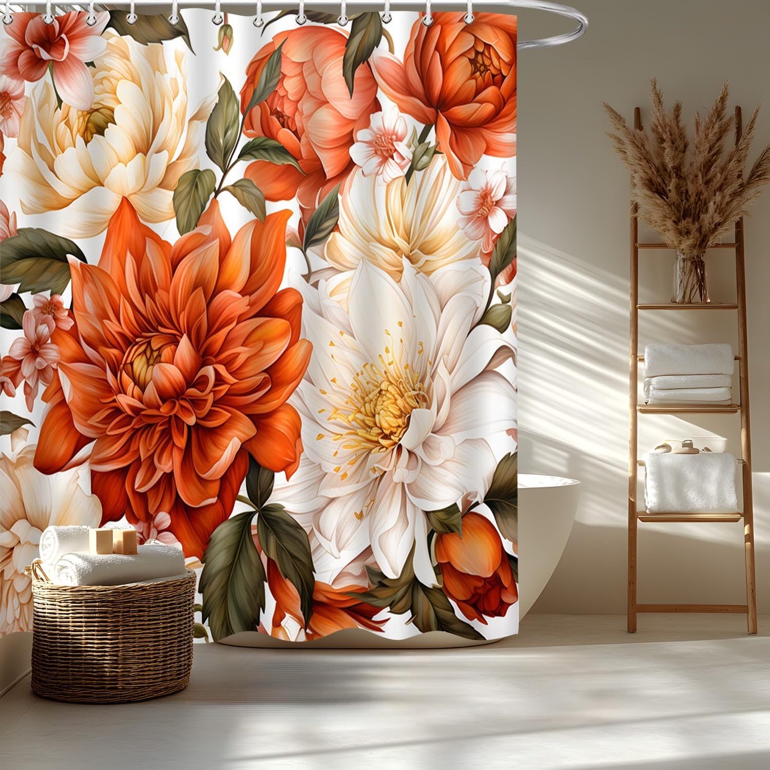 Custom Printed Bath Curtain — custom printed polyester bath curtain detail view
