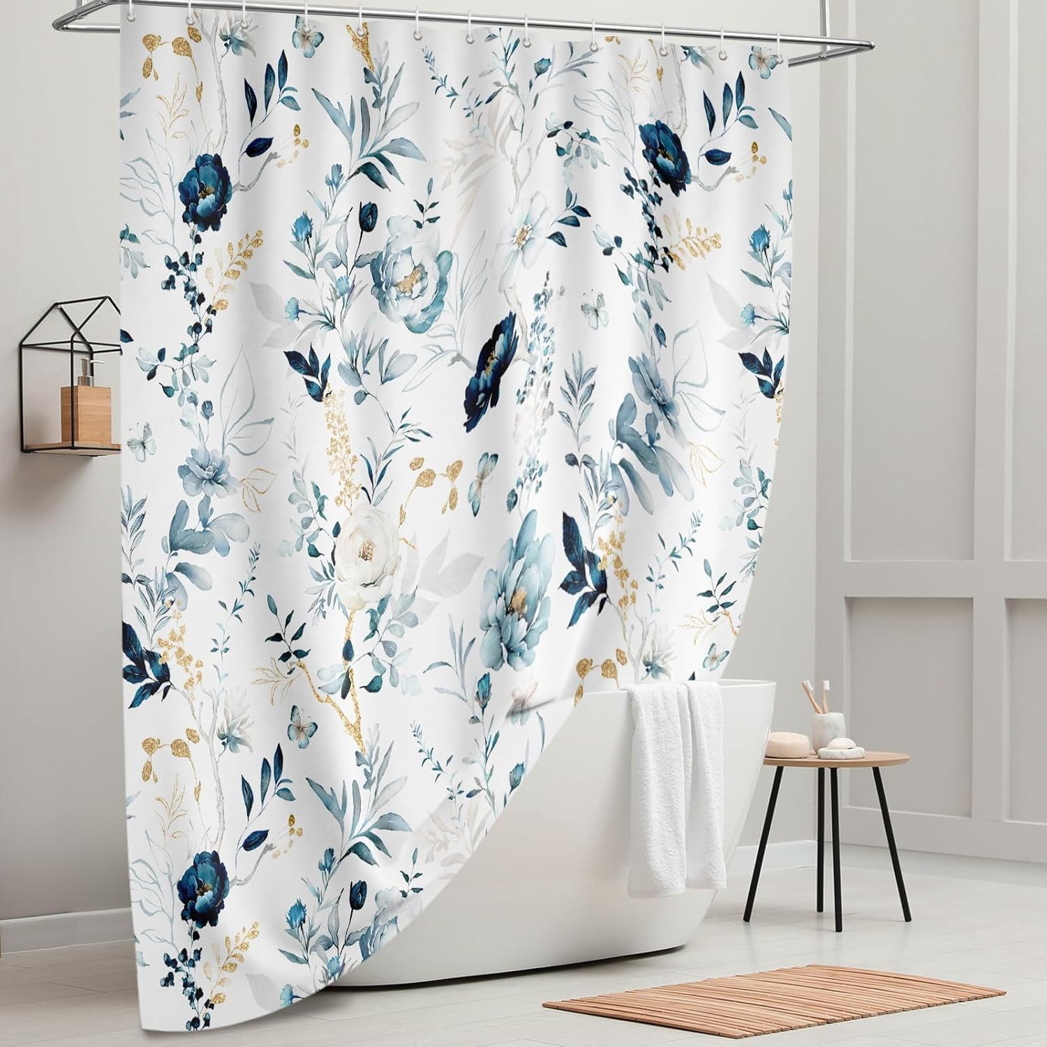 Custom Printed Bath Curtain — custom printed polyester bath curtain detail view