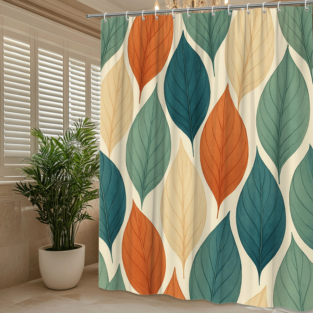Custom Printed Bath Curtain — custom printed polyester bath curtain detail view