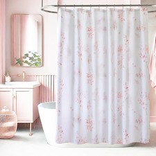 Lino Rosa 72x78 Inch Shower Curtain for Bathroom Water Repellent Fabric Curta... — custom printed polyester bath curtain