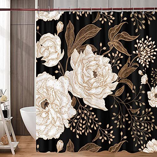 Custom Printed Bath Curtain — custom printed polyester bath curtain detail view