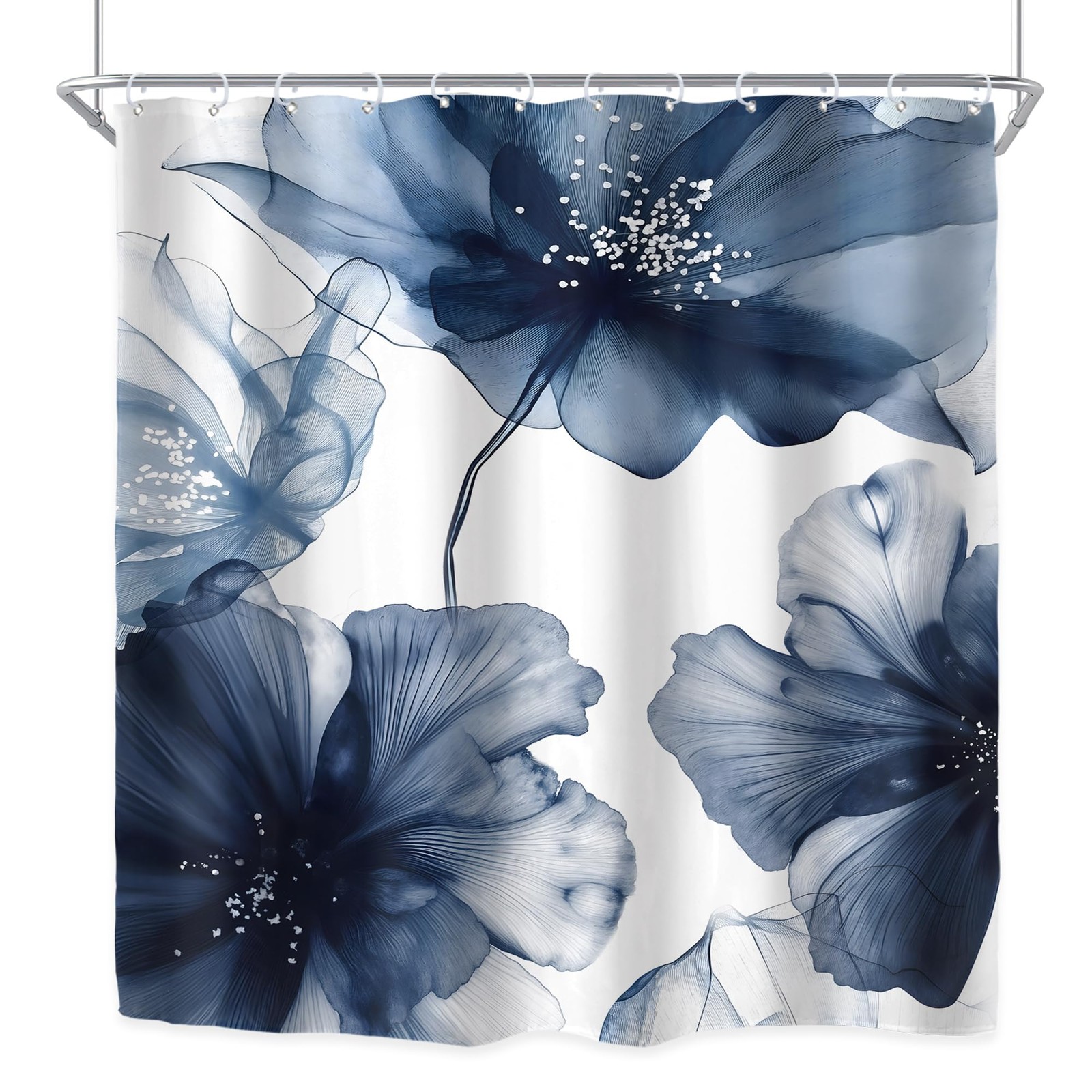 Custom Printed Bath Curtain — custom printed polyester bath curtain detail view