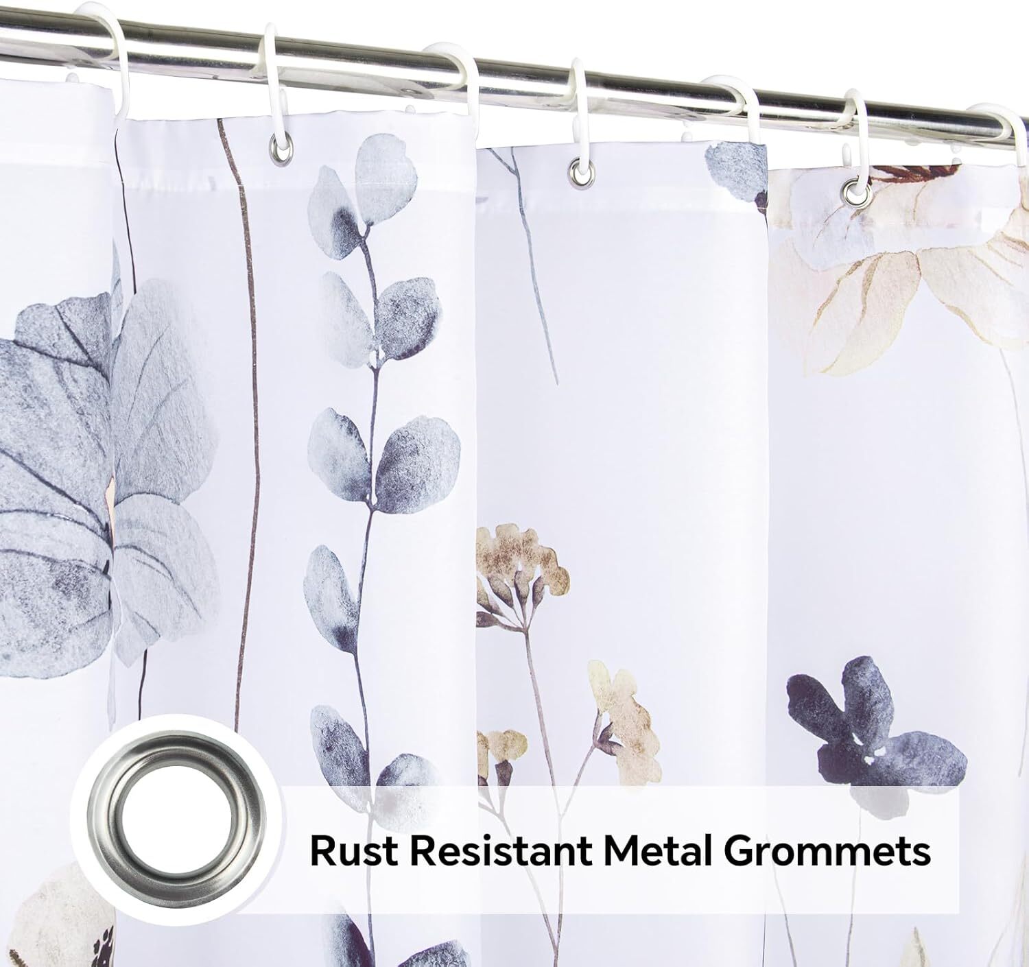 Custom Printed Bath Curtain — custom printed polyester bath curtain detail view