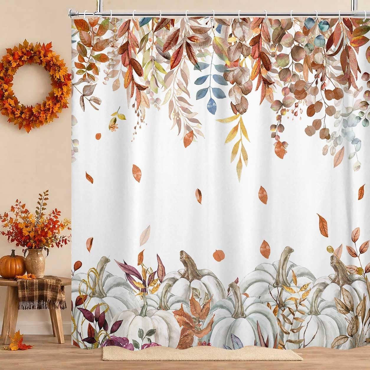 Custom Printed Bath Curtain — custom printed polyester bath curtain detail view