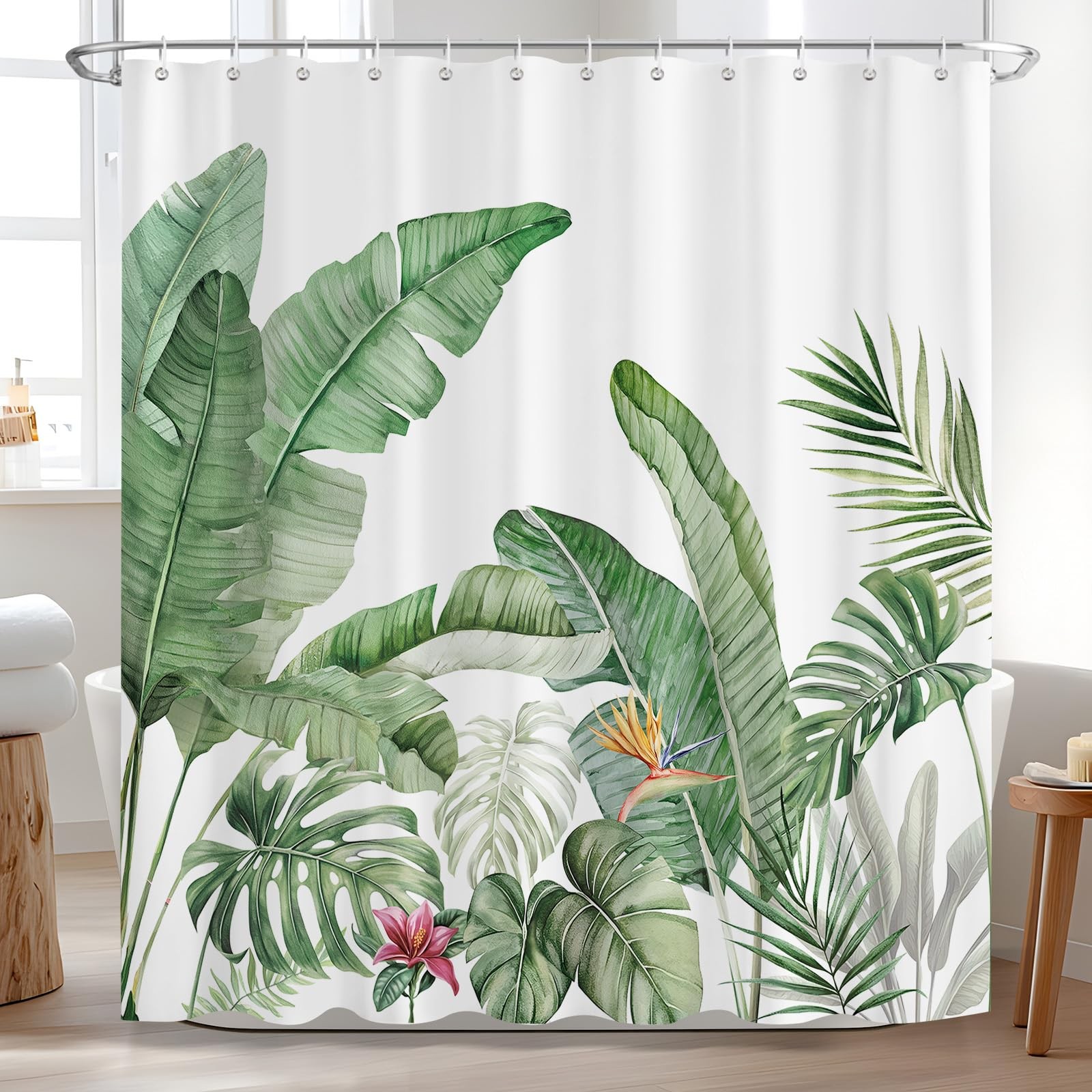 Custom Printed Bath Curtain — custom printed polyester bath curtain detail view