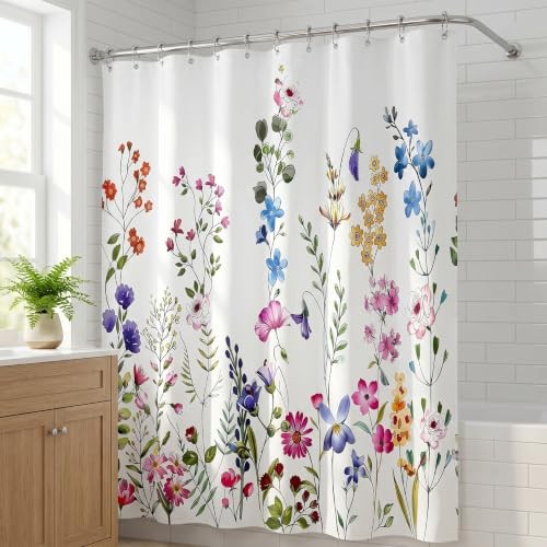 Custom Printed Bath Curtain — custom printed polyester bath curtain detail view