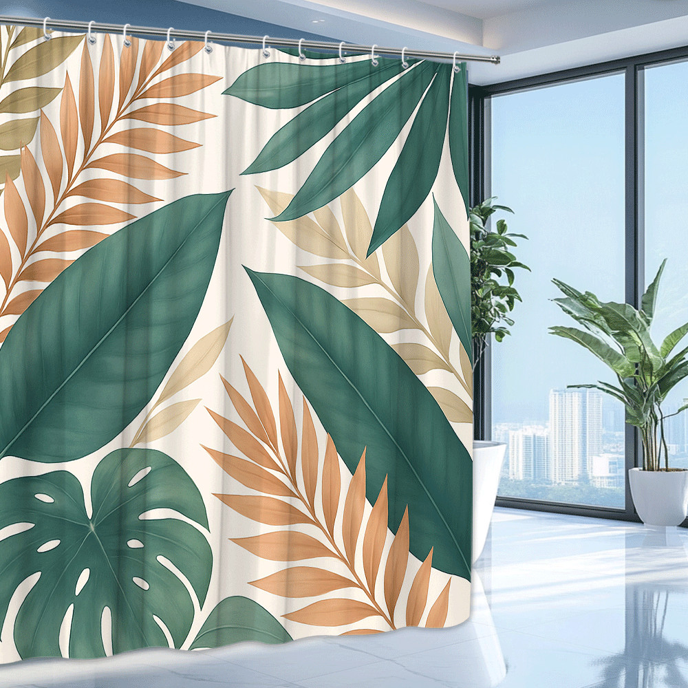 Custom Printed Bath Curtain — custom printed polyester bath curtain detail view