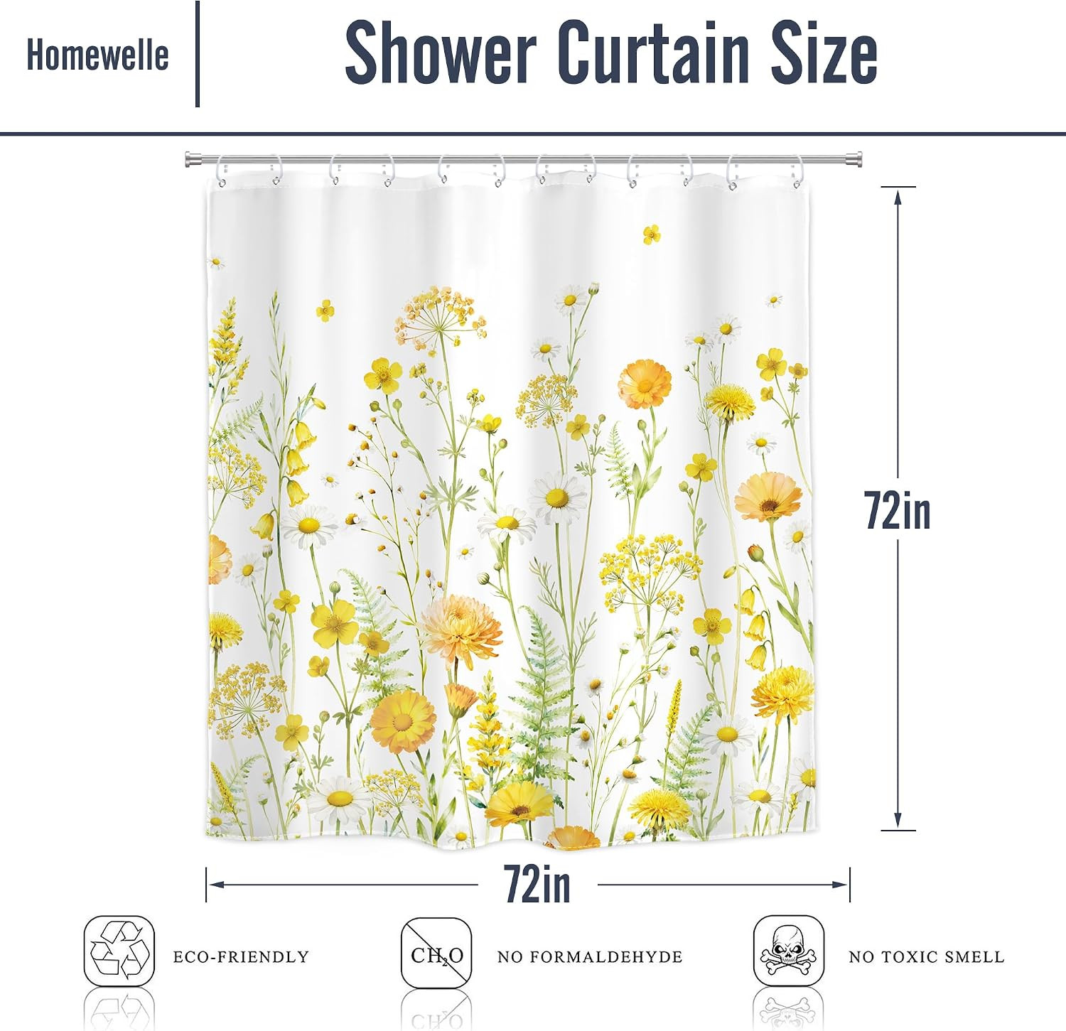 Custom Printed Bath Curtain — custom printed polyester bath curtain detail view