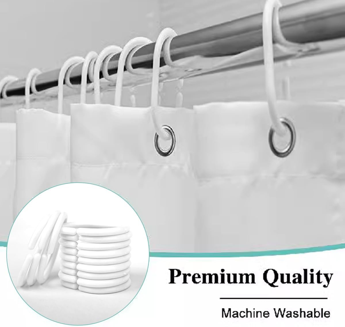 Custom Printed Bath Curtain — custom printed polyester bath curtain detail view
